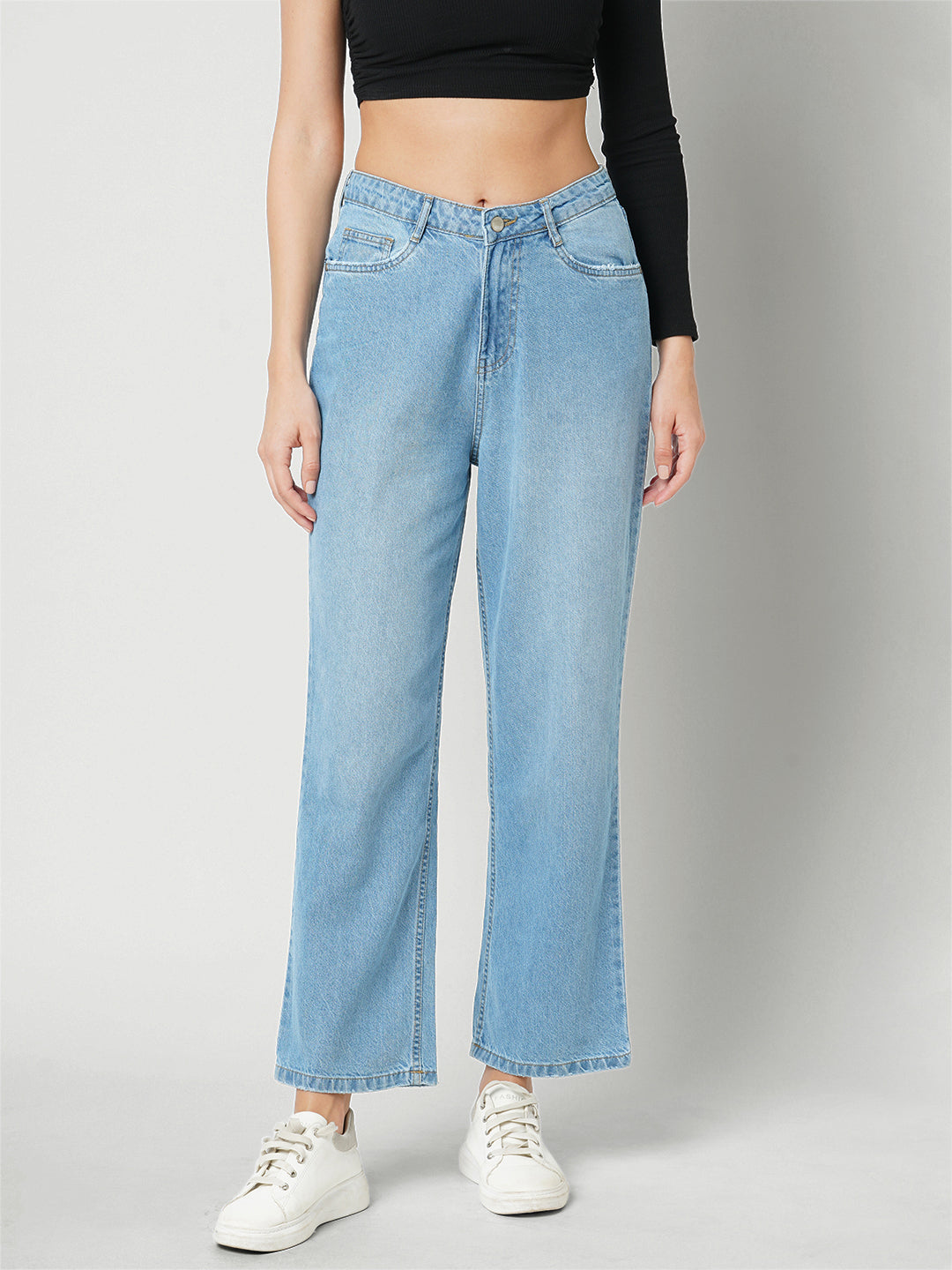 Women High-Rise Loose Straight Jeans