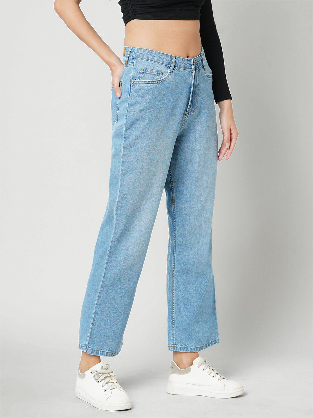 Women High-Rise Loose Straight Jeans