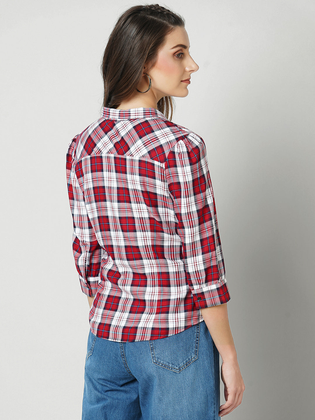 Women Red Checks Shirt
