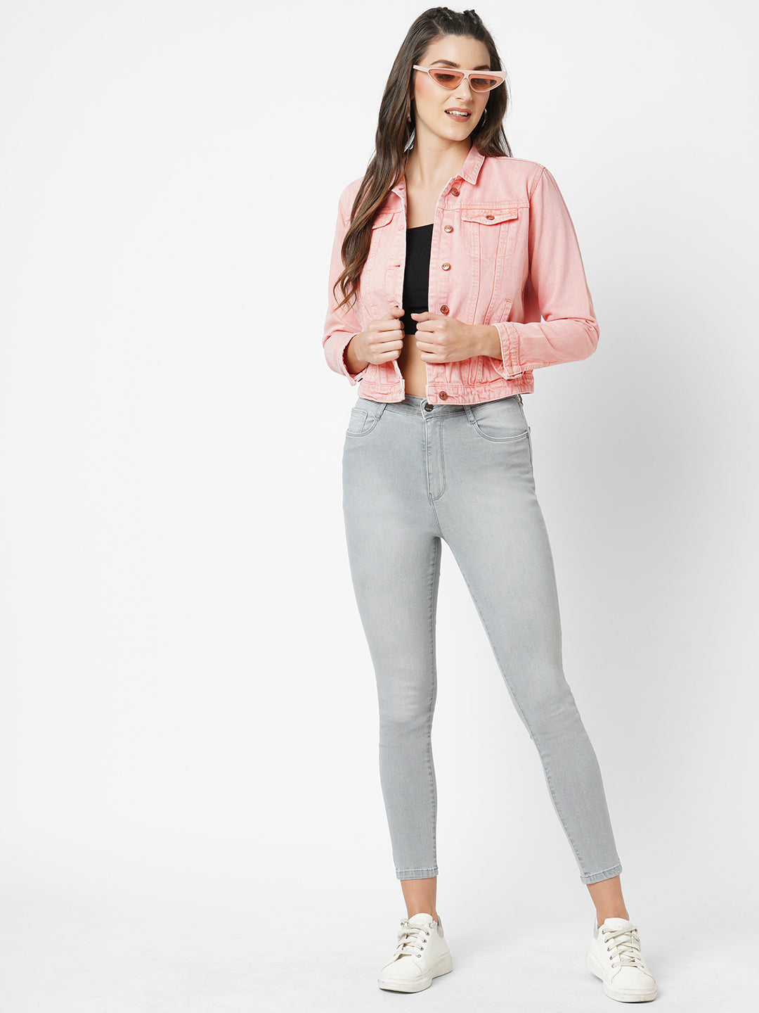 Women Blush Pink Slim Fit Jacket