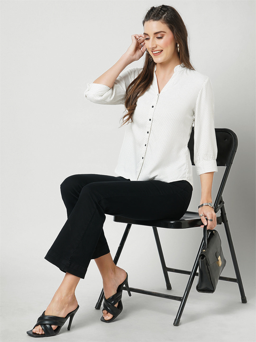 Women Black High-Rise Flare Jeans
