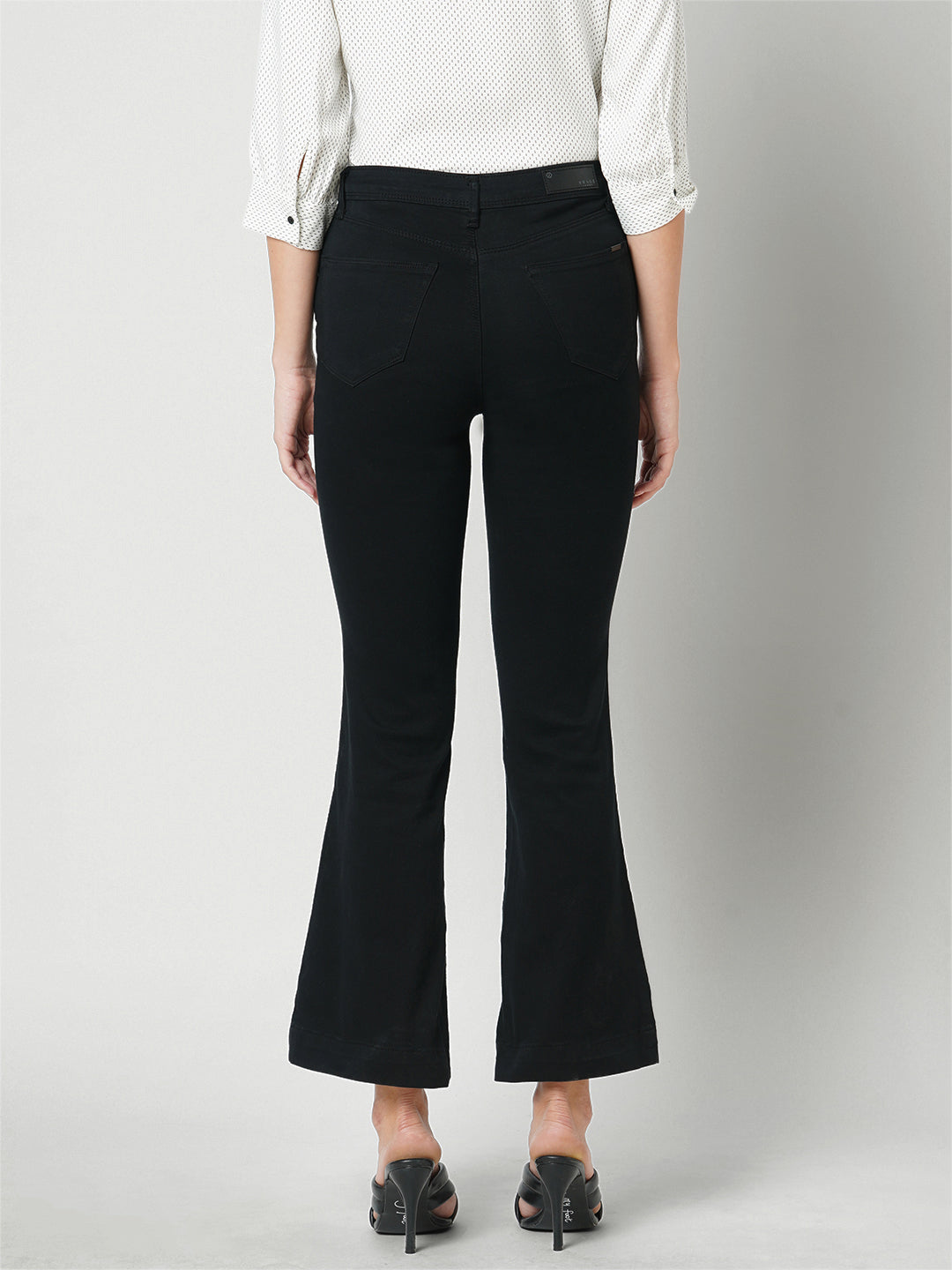 Women Black High-Rise Flare Jeans