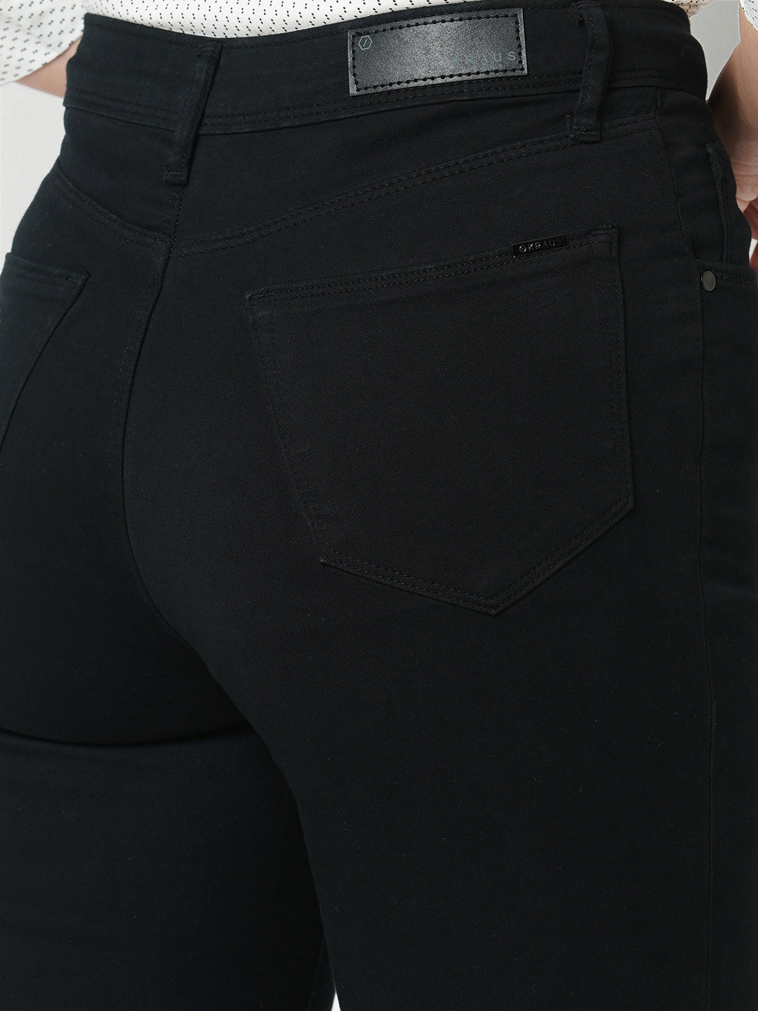 Women Black High-Rise Flare Jeans