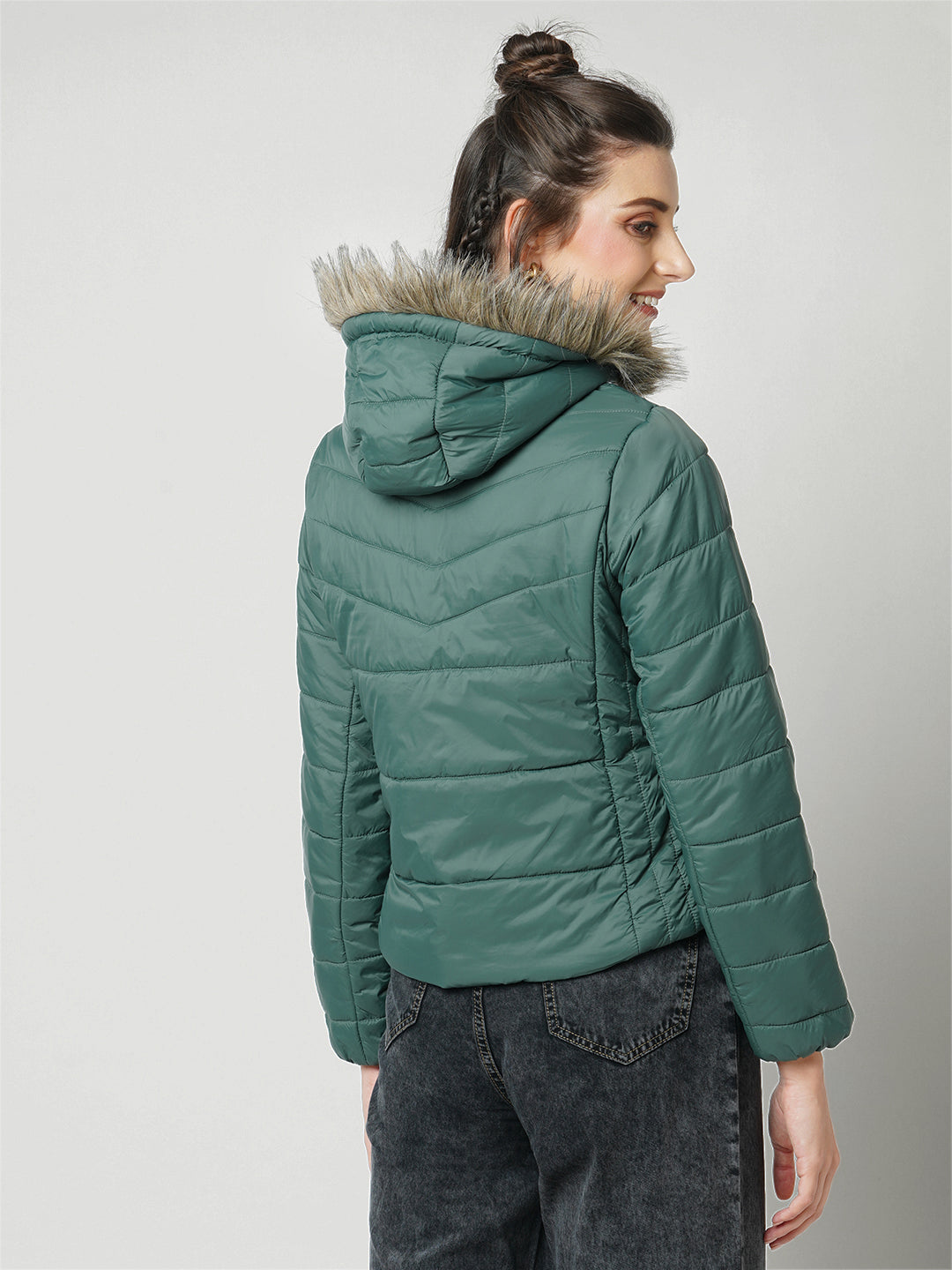 Women Petrol Winter Jacket
