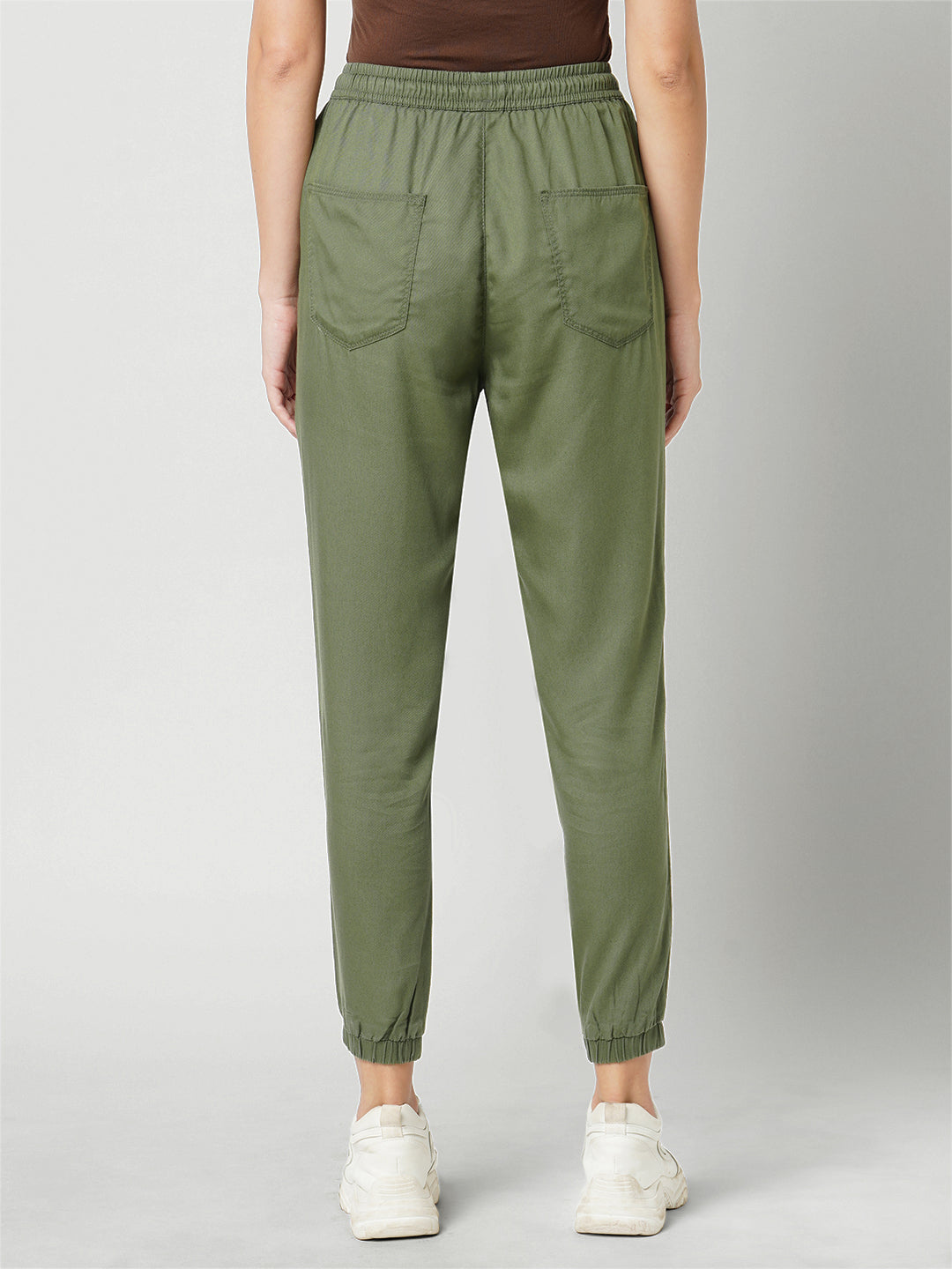 Women High-Rise Denim Joggers