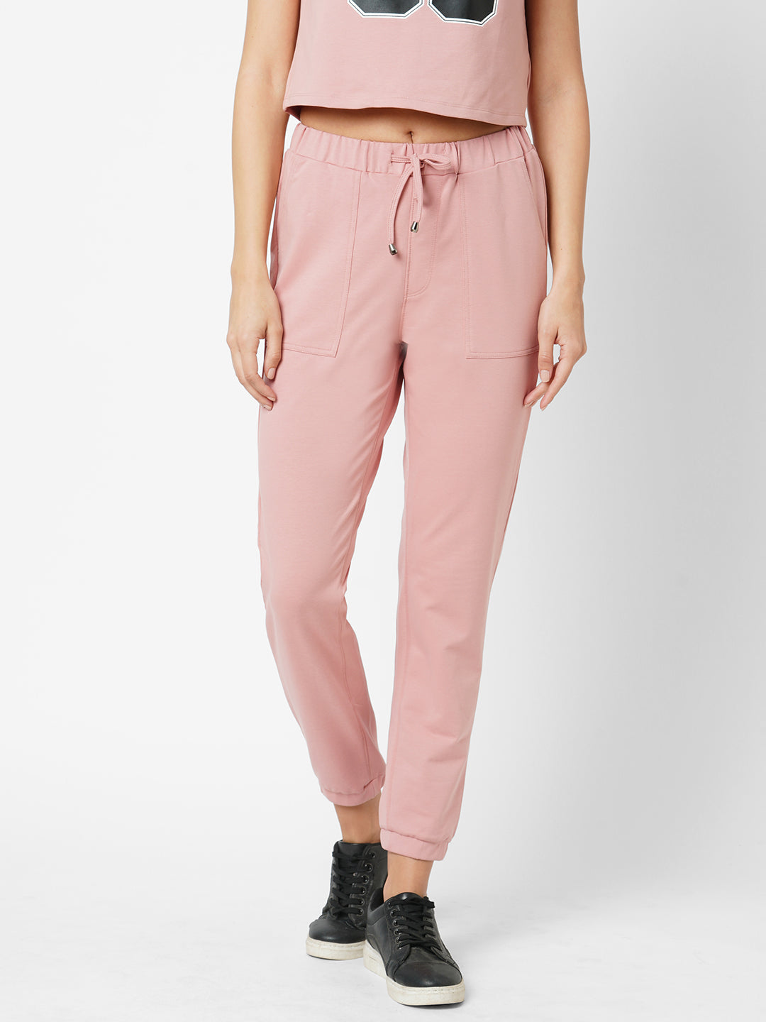 Women High-Rise Denim Athleisure Joggers