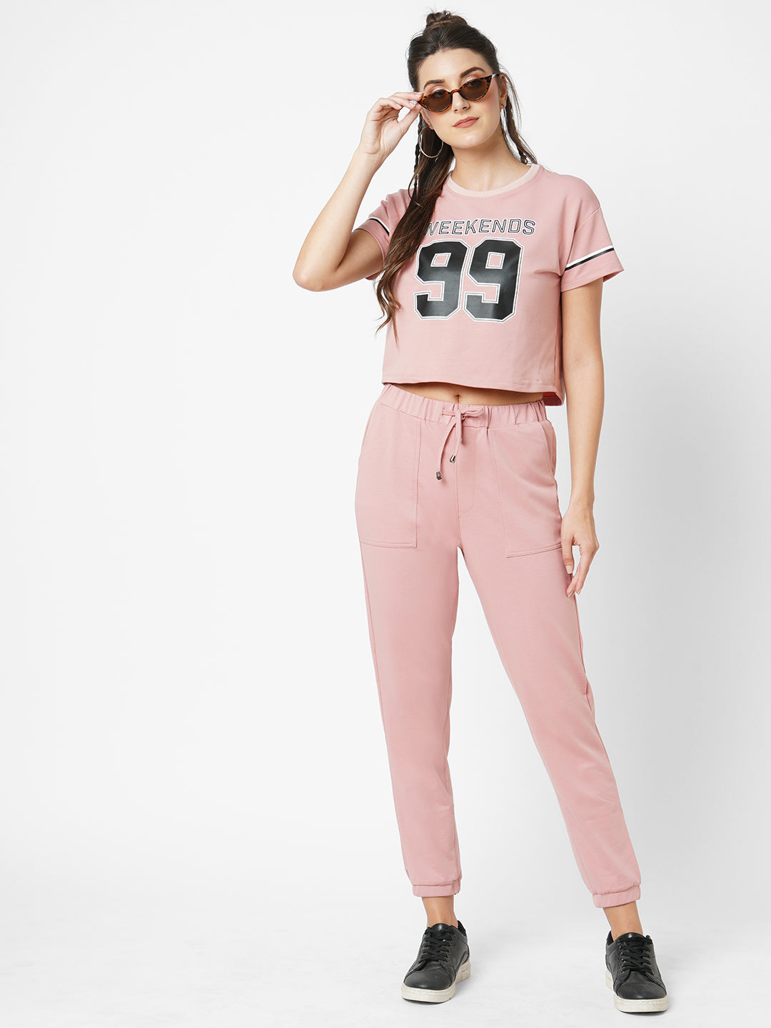 Women High-Rise Denim Athleisure Joggers