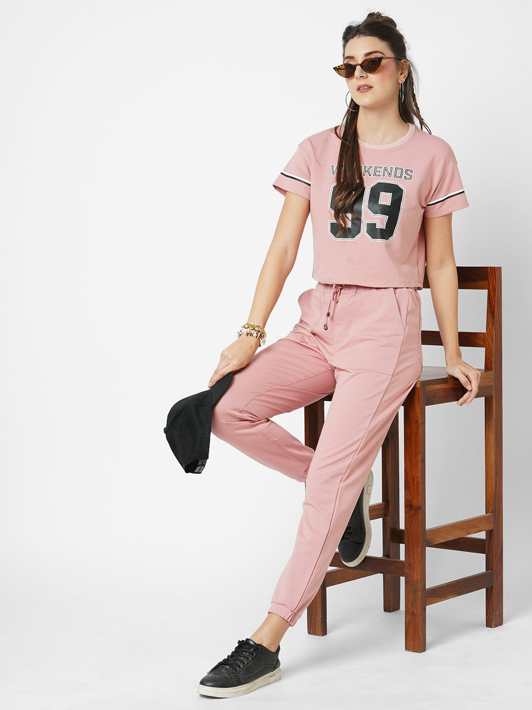 Women High-Rise Denim Athleisure Joggers