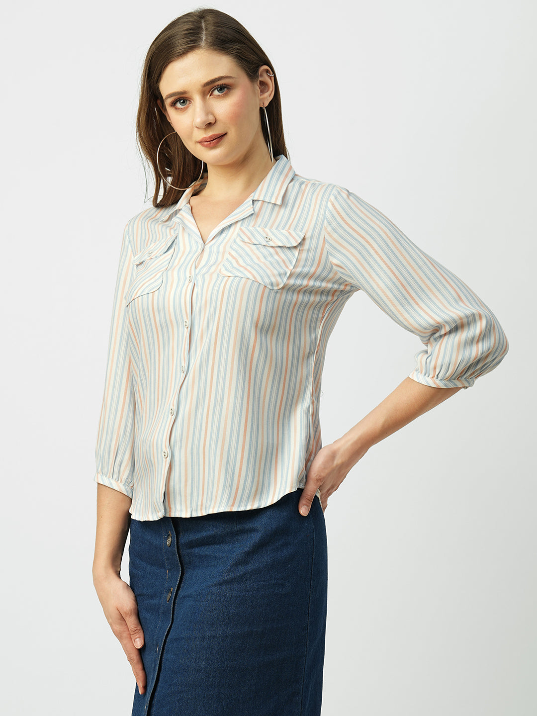 Women Multi Striped Slim Shirt