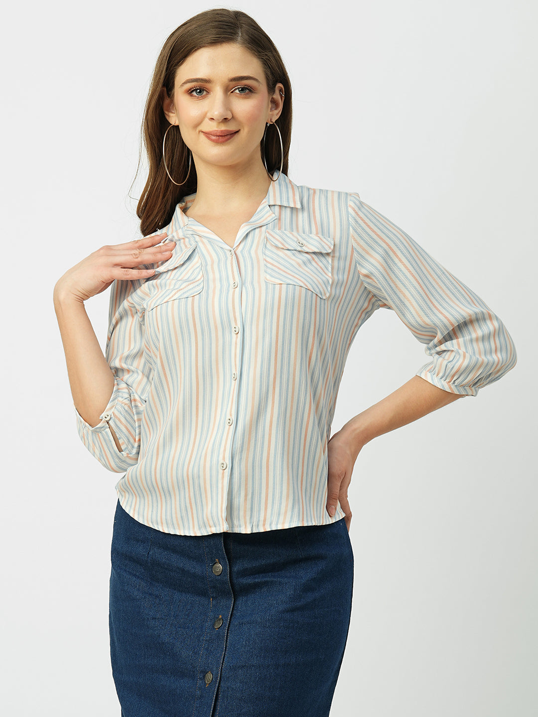 Women Multi Striped Slim Shirt