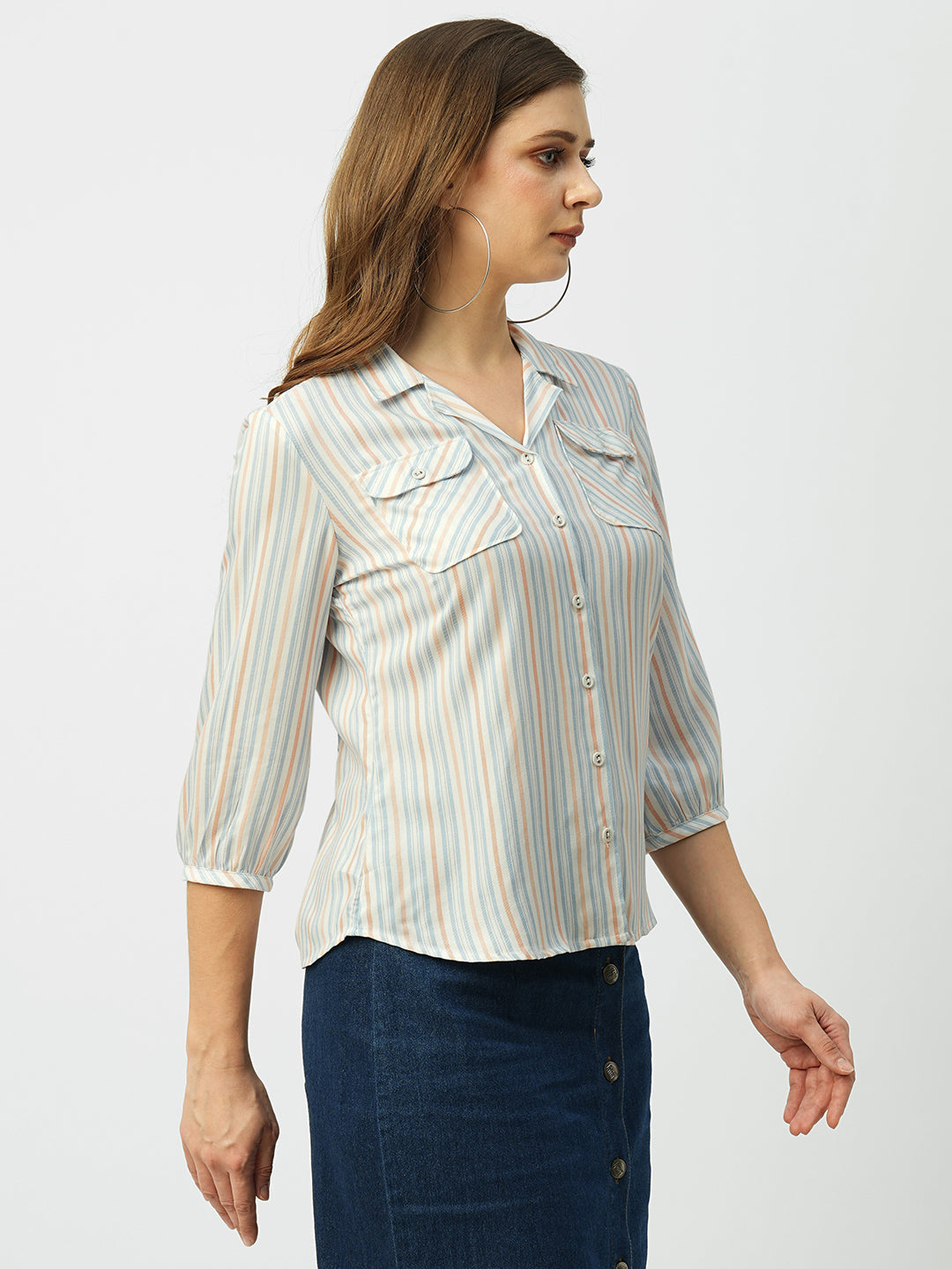 Women Multi Striped Slim Shirt