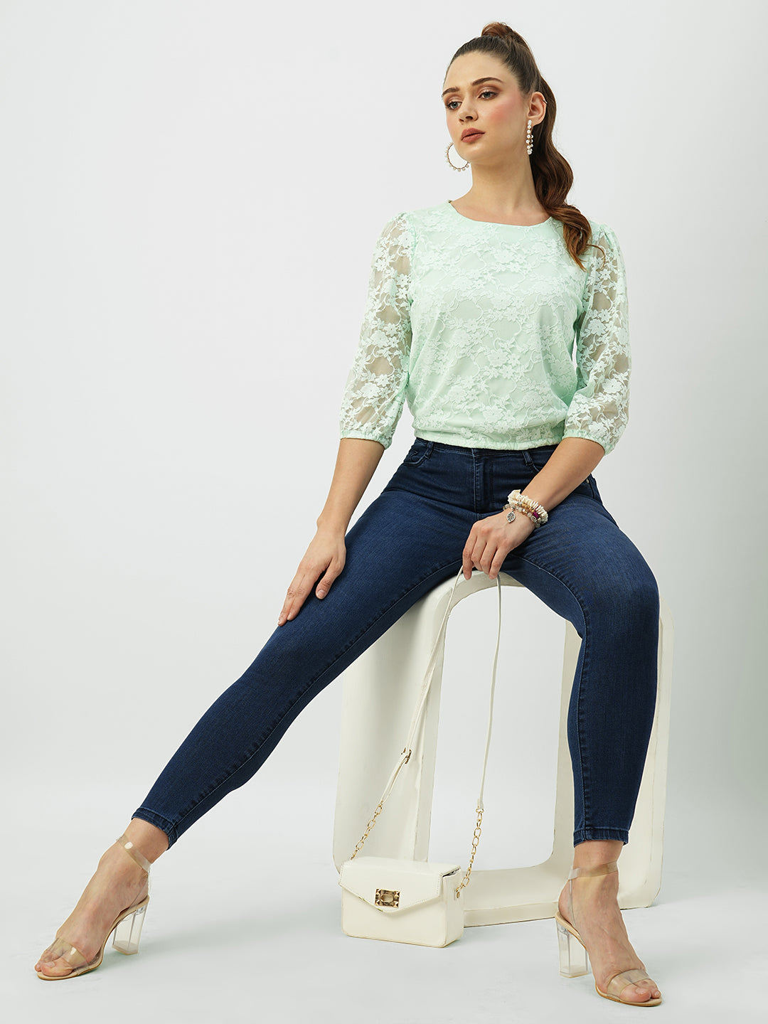Women Dark Blue High-Rise Skinny Jeans