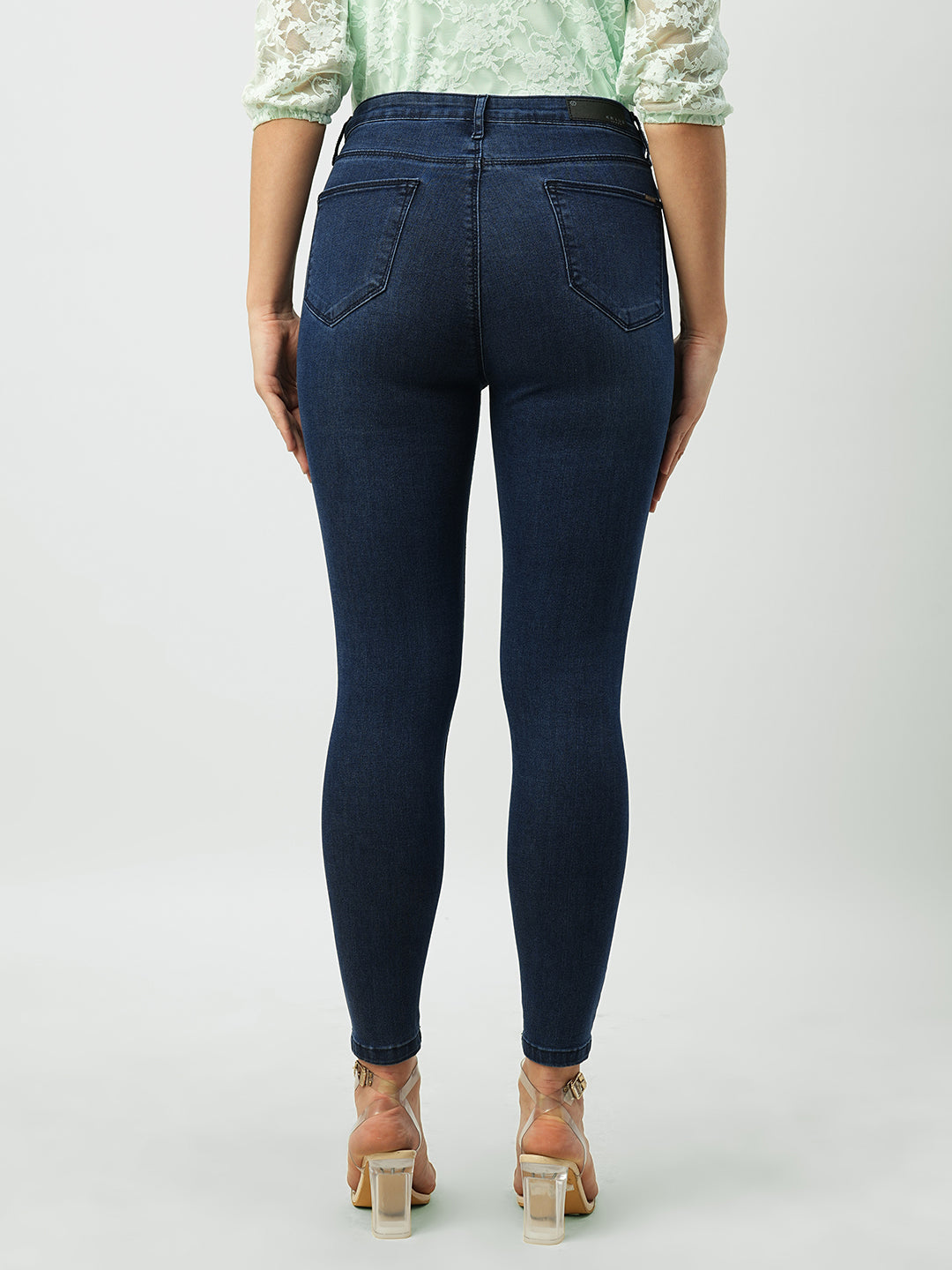 Women Dark Blue High-Rise Skinny Jeans