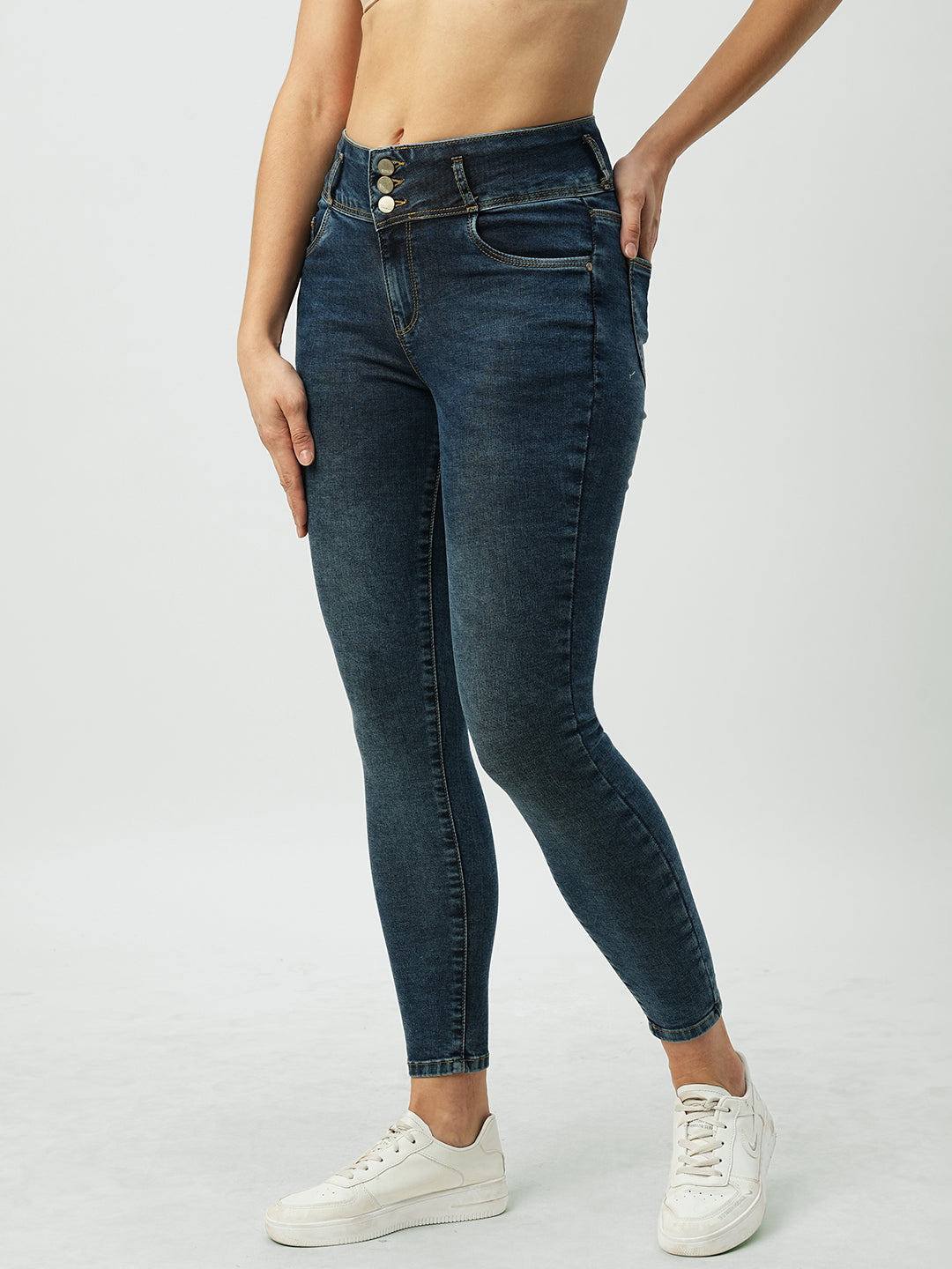 Women Carbon Black Super High-Rise Super Skinny Jeans