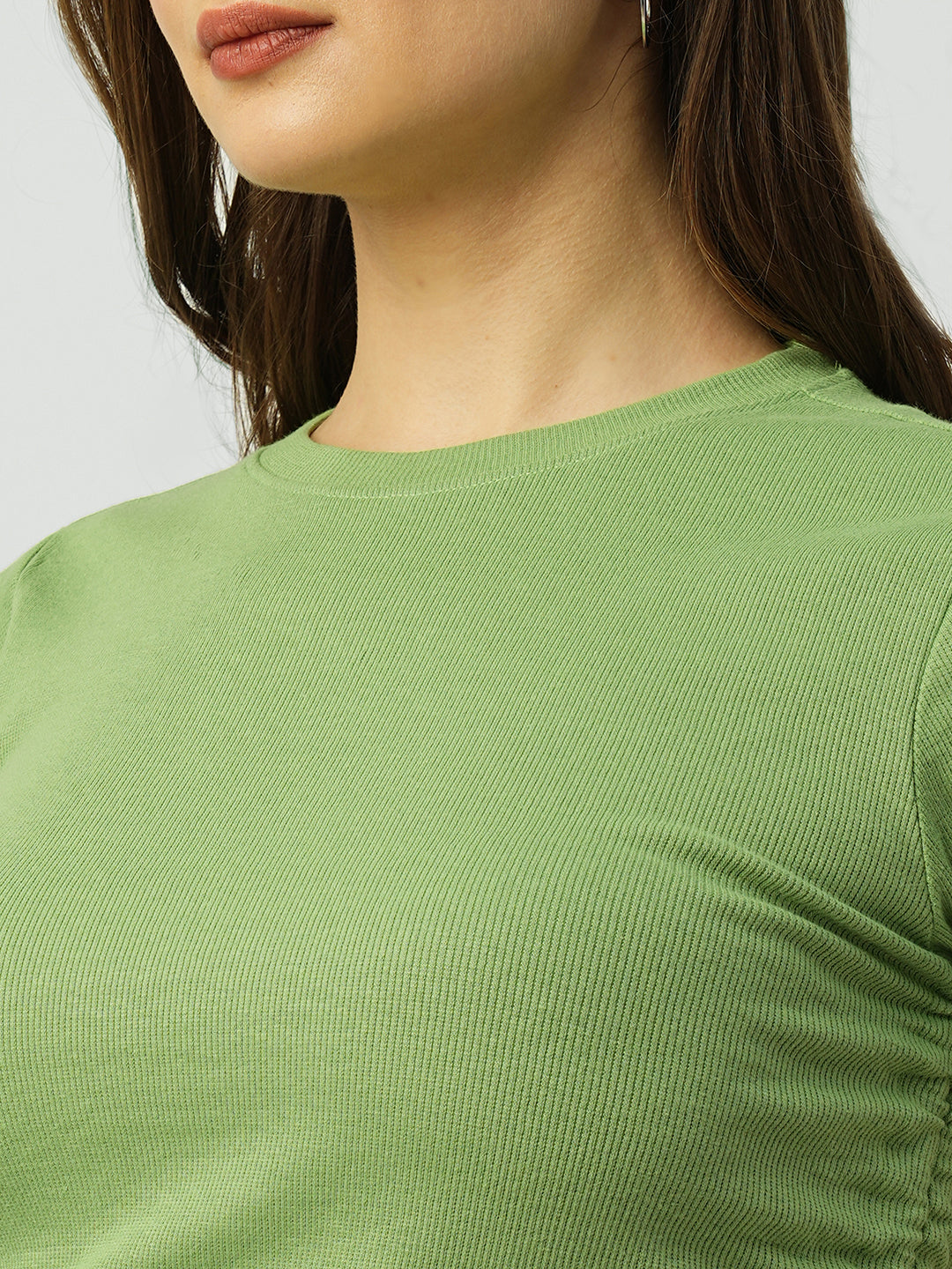 Women Jade Green Crop T-Shirt