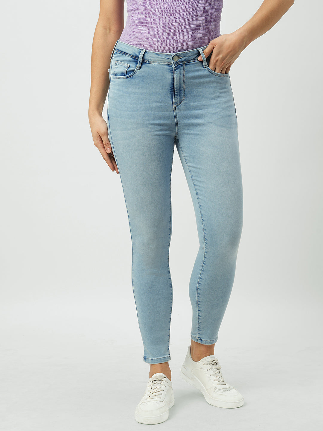 Women Mid Blue Mid-Rise Skinny Jeans