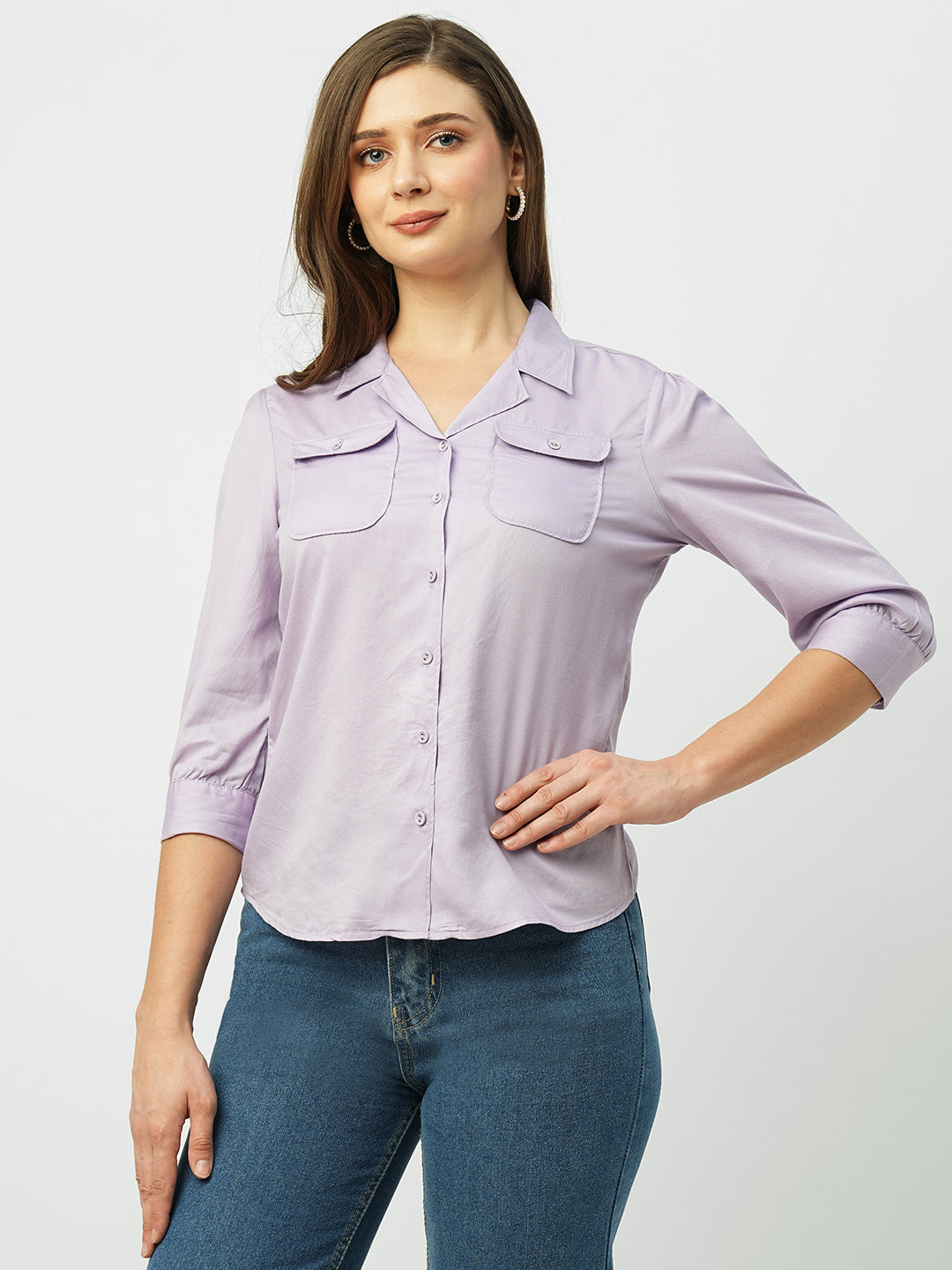 Women Lilac Slim Shirt