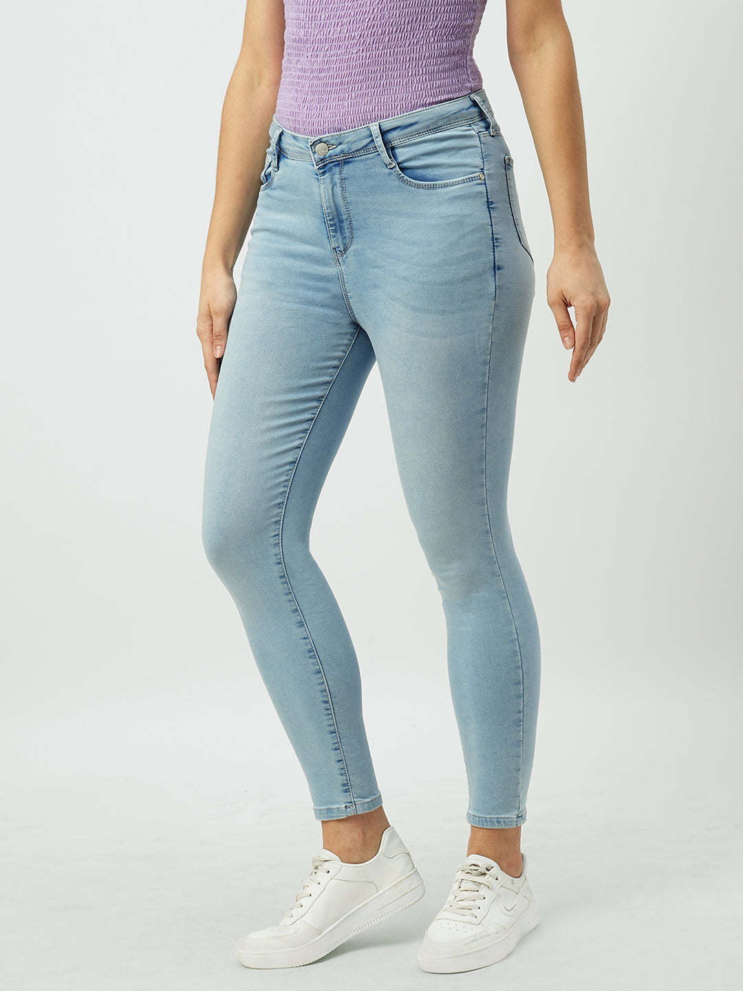 Women Mid Blue Mid-Rise Skinny Jeans