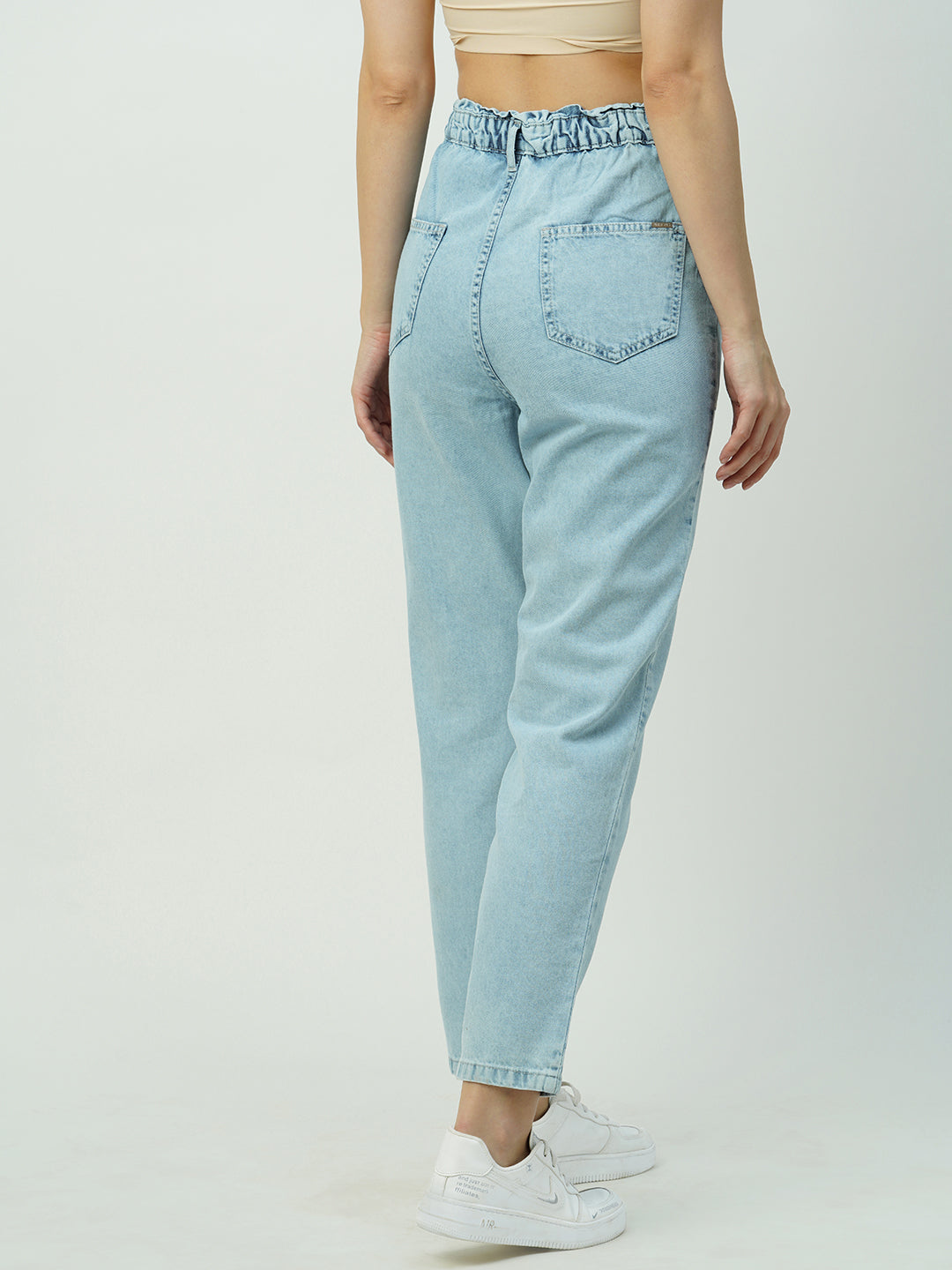 Women Light Blue High-Rise Baggy Fit Jeans