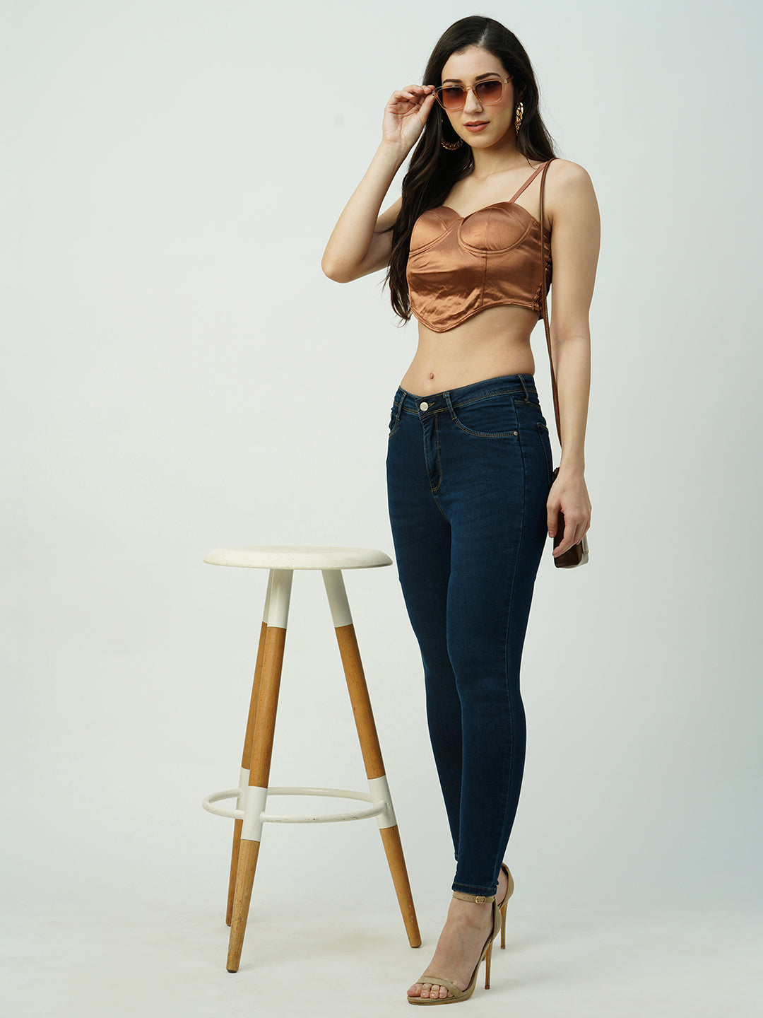 Women Dark Blue High-Rise Slimming Skinny Jeans
