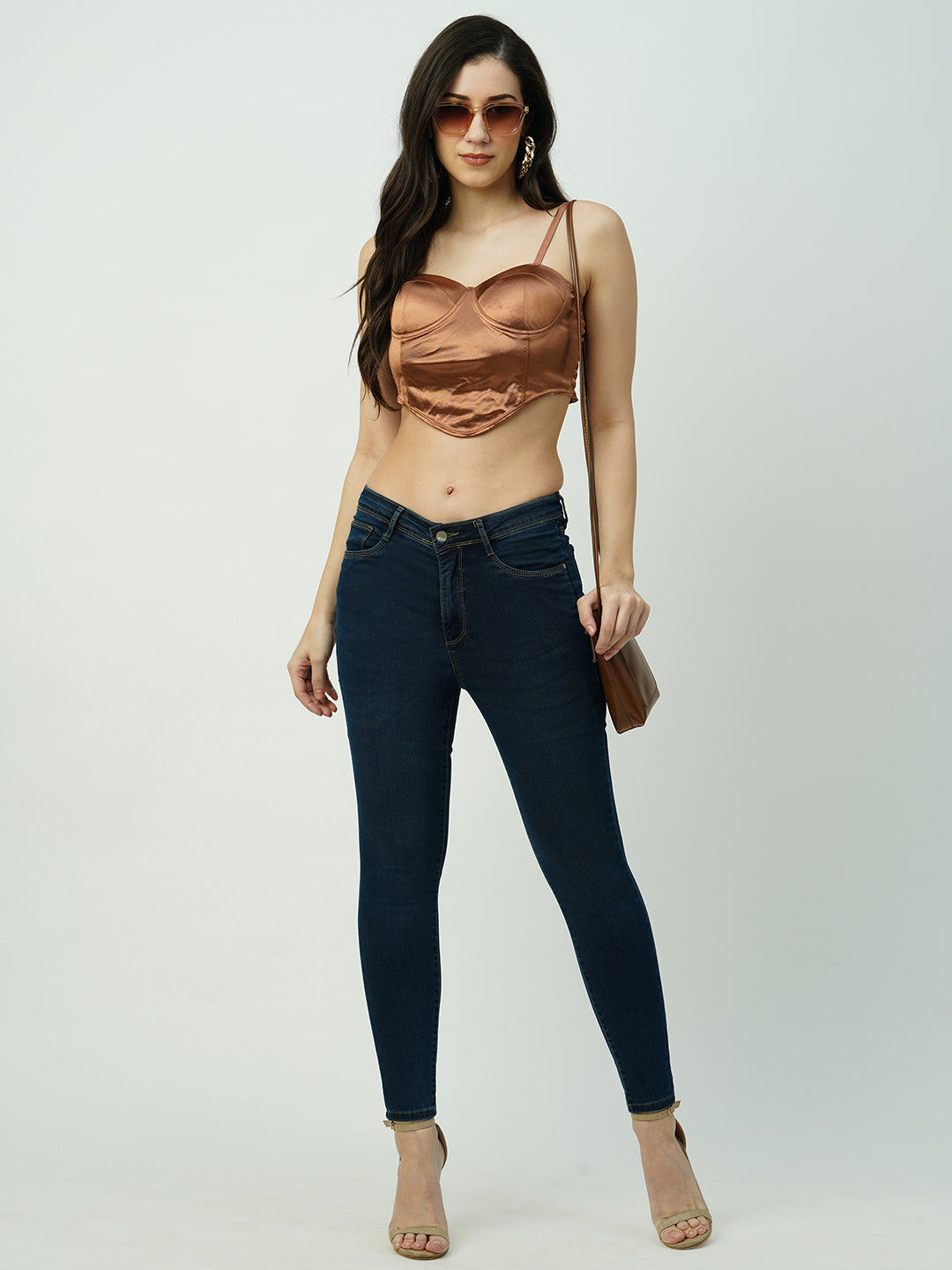 Women Dark Blue High-Rise Slimming Skinny Jeans