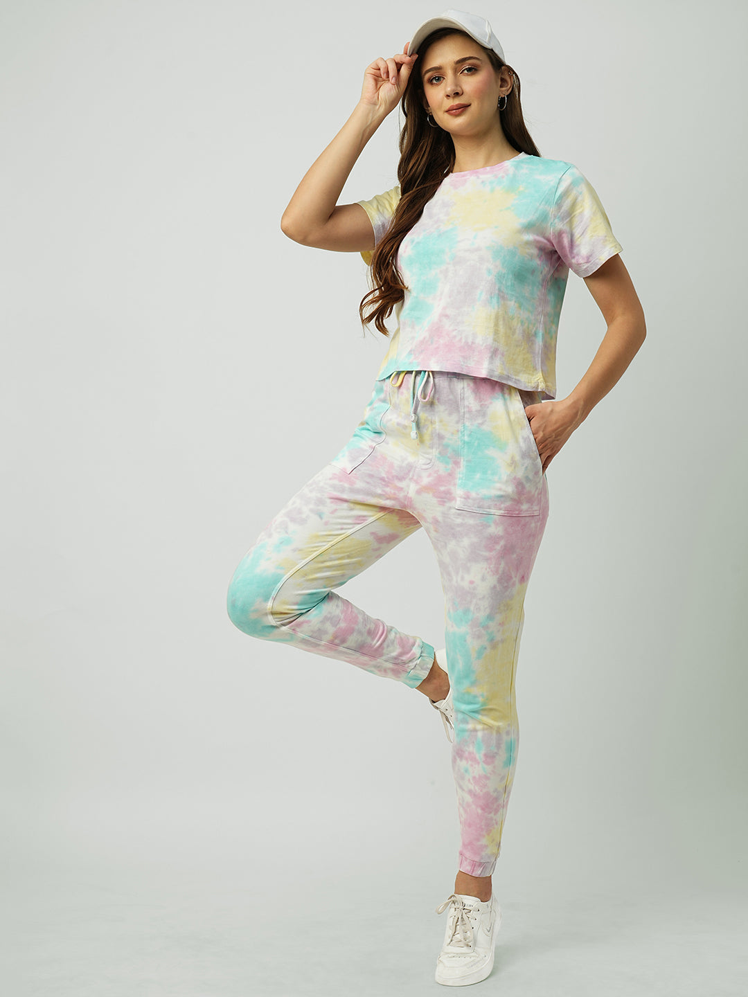 Women Multicolor Tie & Dye High-Rise Joggers