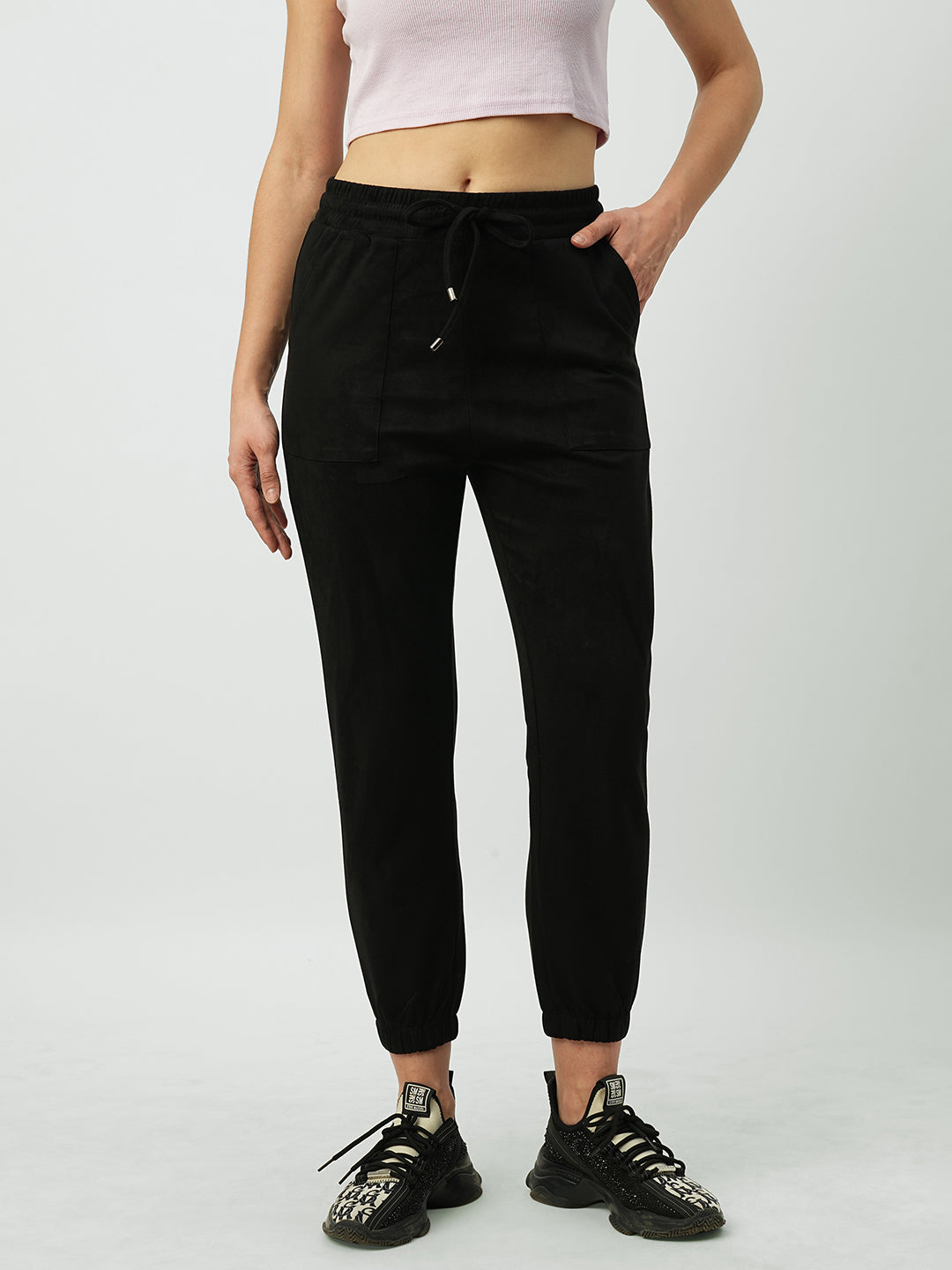 Black High-Rise Joggers
