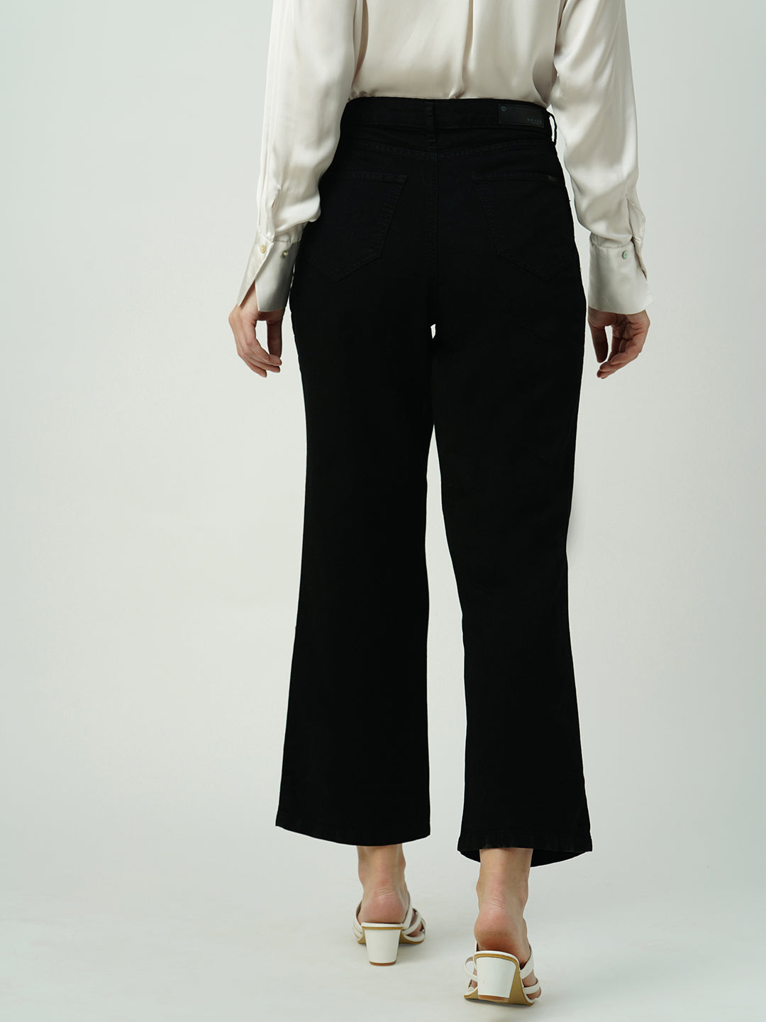 Women Black High-Rise Wide Leg Jeans