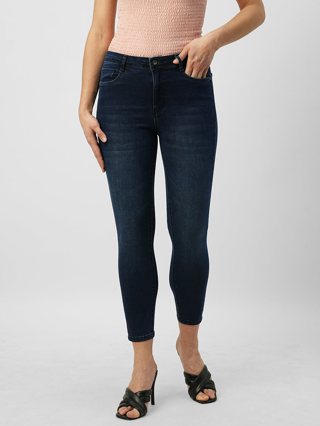 Women Dark Blue High-Rise Slimming Skinny Jeans