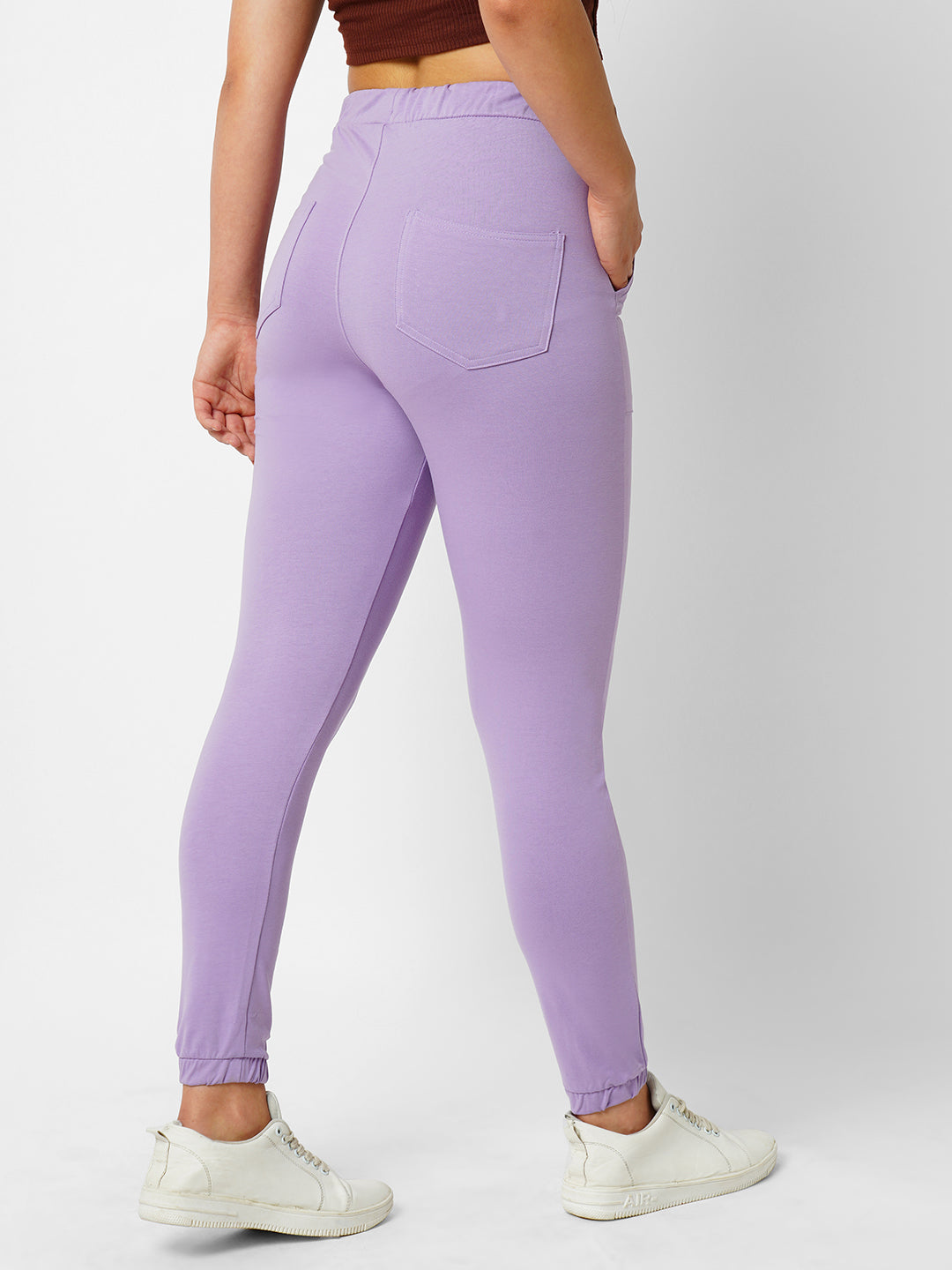 Women Lilac Mid-Rise Athleisure Jogger