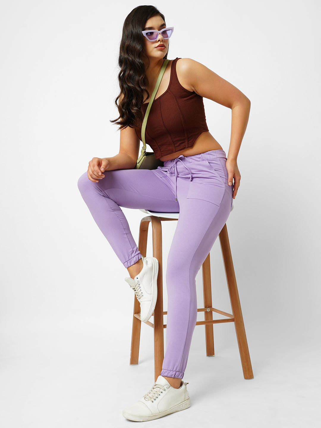 Women Lilac Mid-Rise Athleisure Jogger