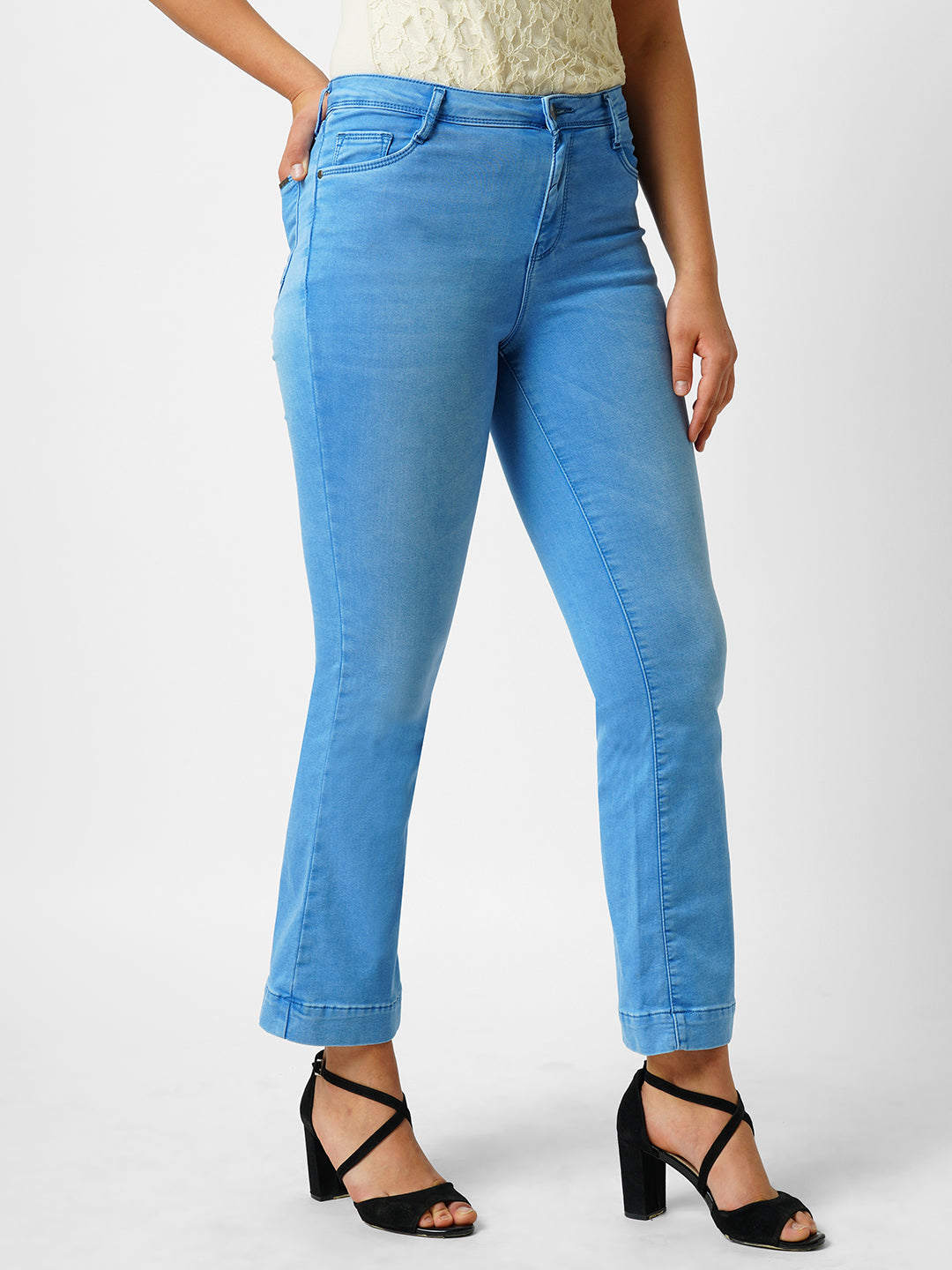 High-Rise Mini Flare Jeans