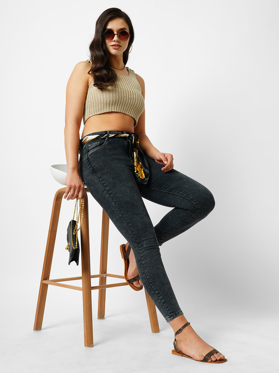 Women Dark Grey Mid-Rise Skinny Jeans