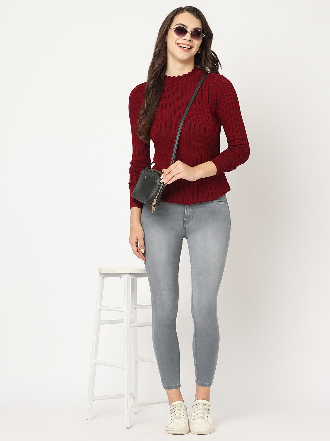 Women Grey High-Rise Skinny Jeans