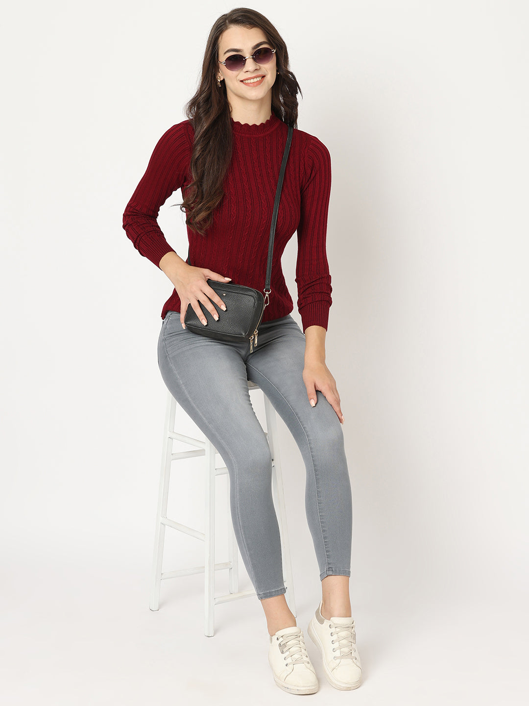 Women High-Rise Skinny Fit Grey Jeans