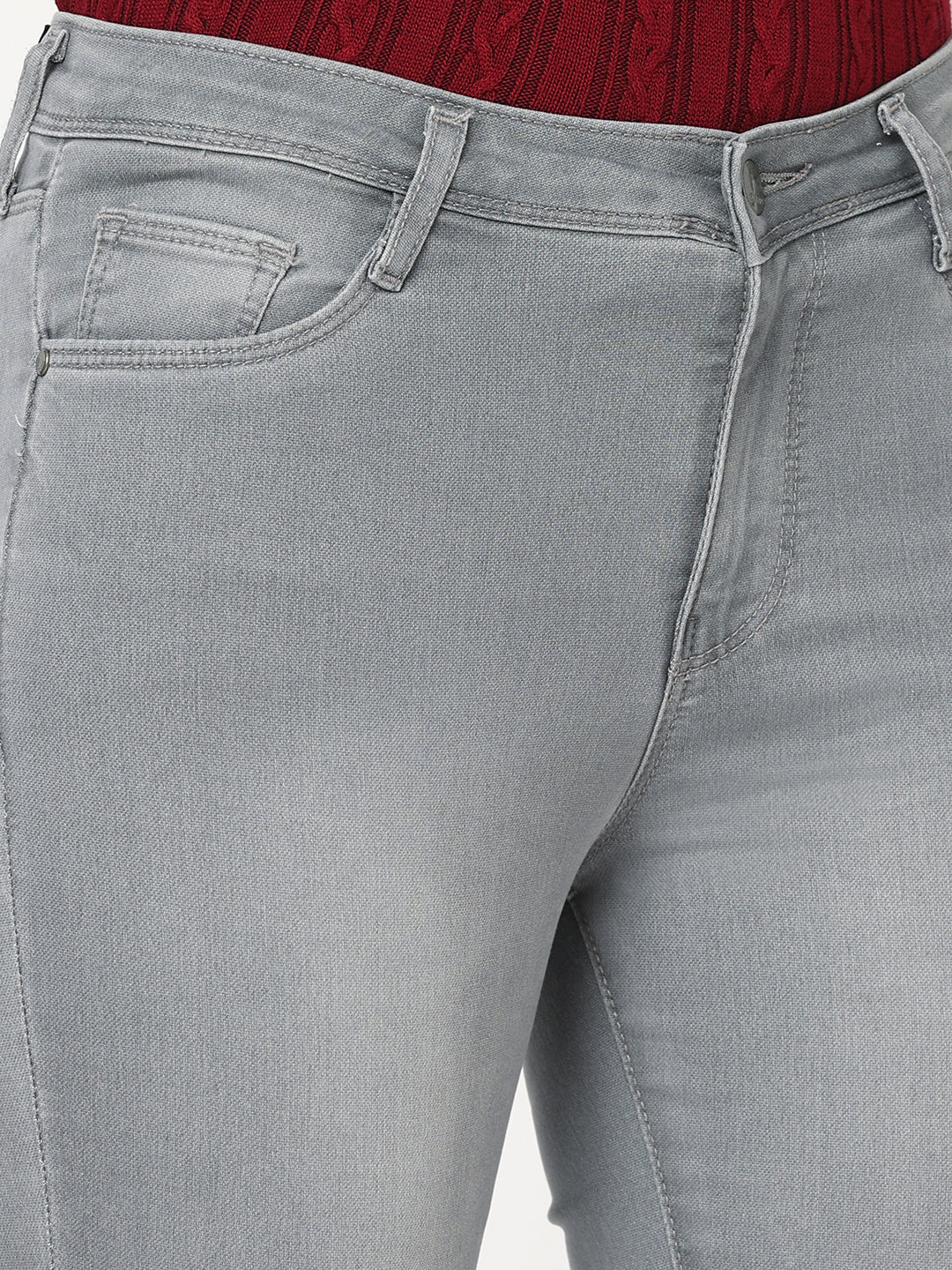 Women Grey High-Rise Skinny Jeans