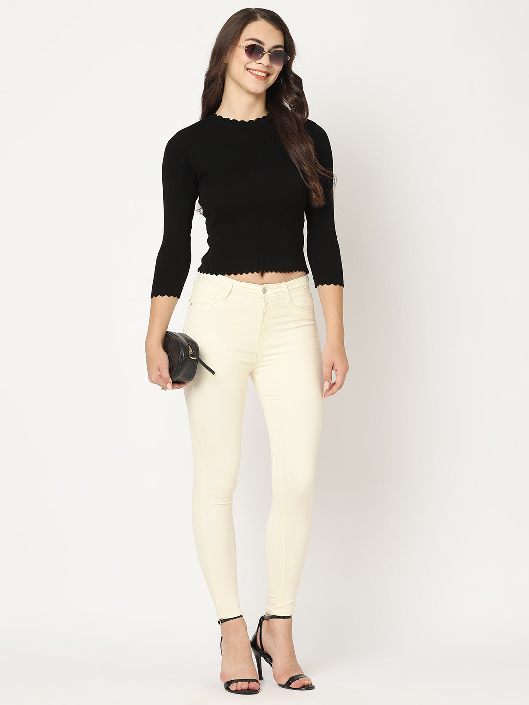 Women Ecru Super High-Rise Super Skinny Jeans