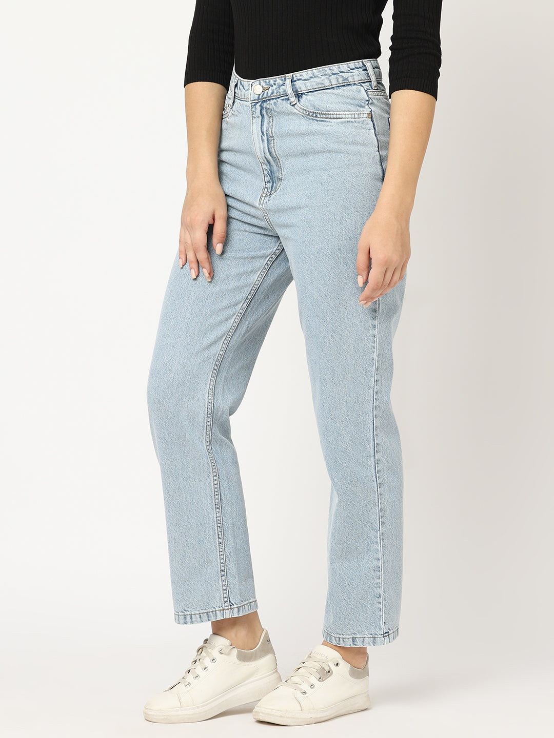 Women High-Rise Loose Straight Jeans