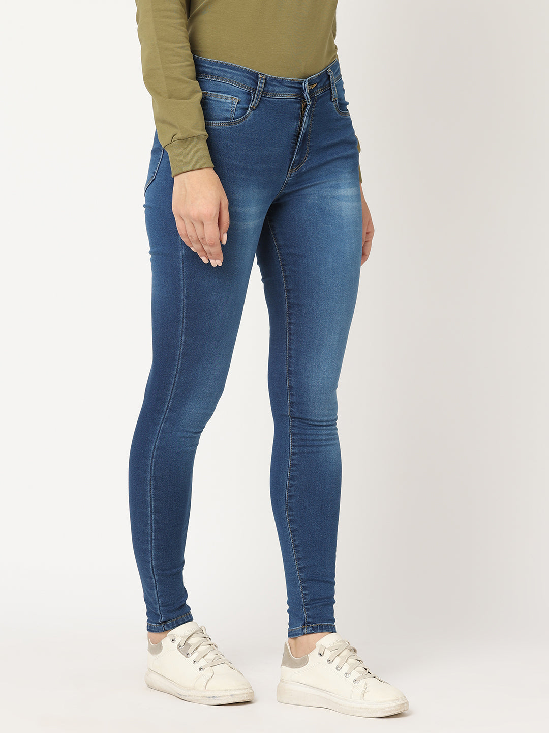Women Blue High-Rise Skinny Jeans