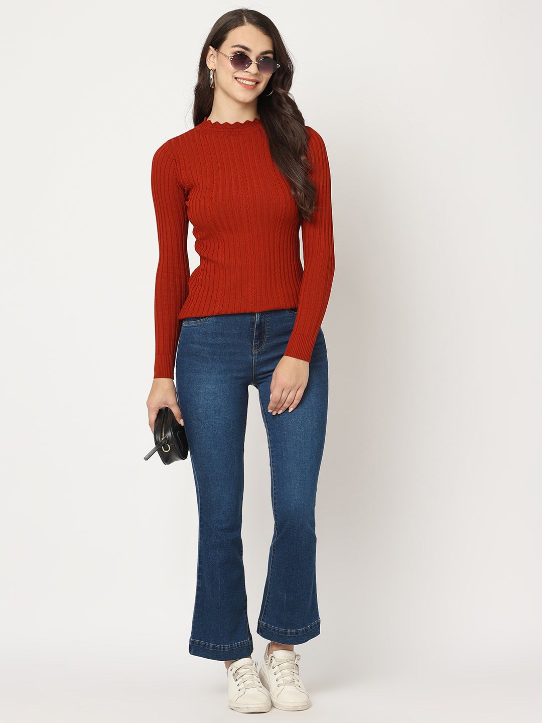 Women Blue High-Rise Flare Jeans