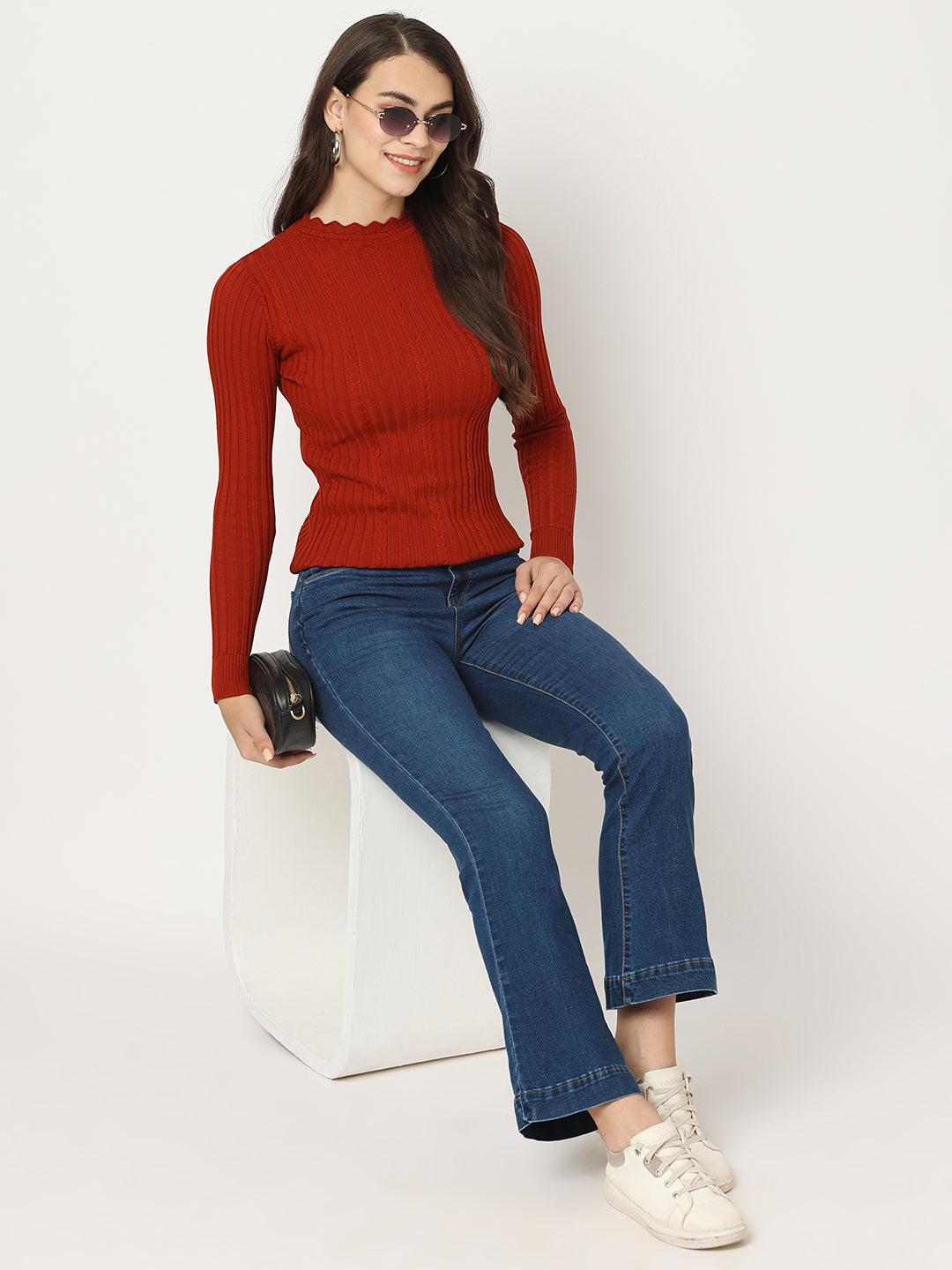 Women Blue High-Rise Flare Jeans