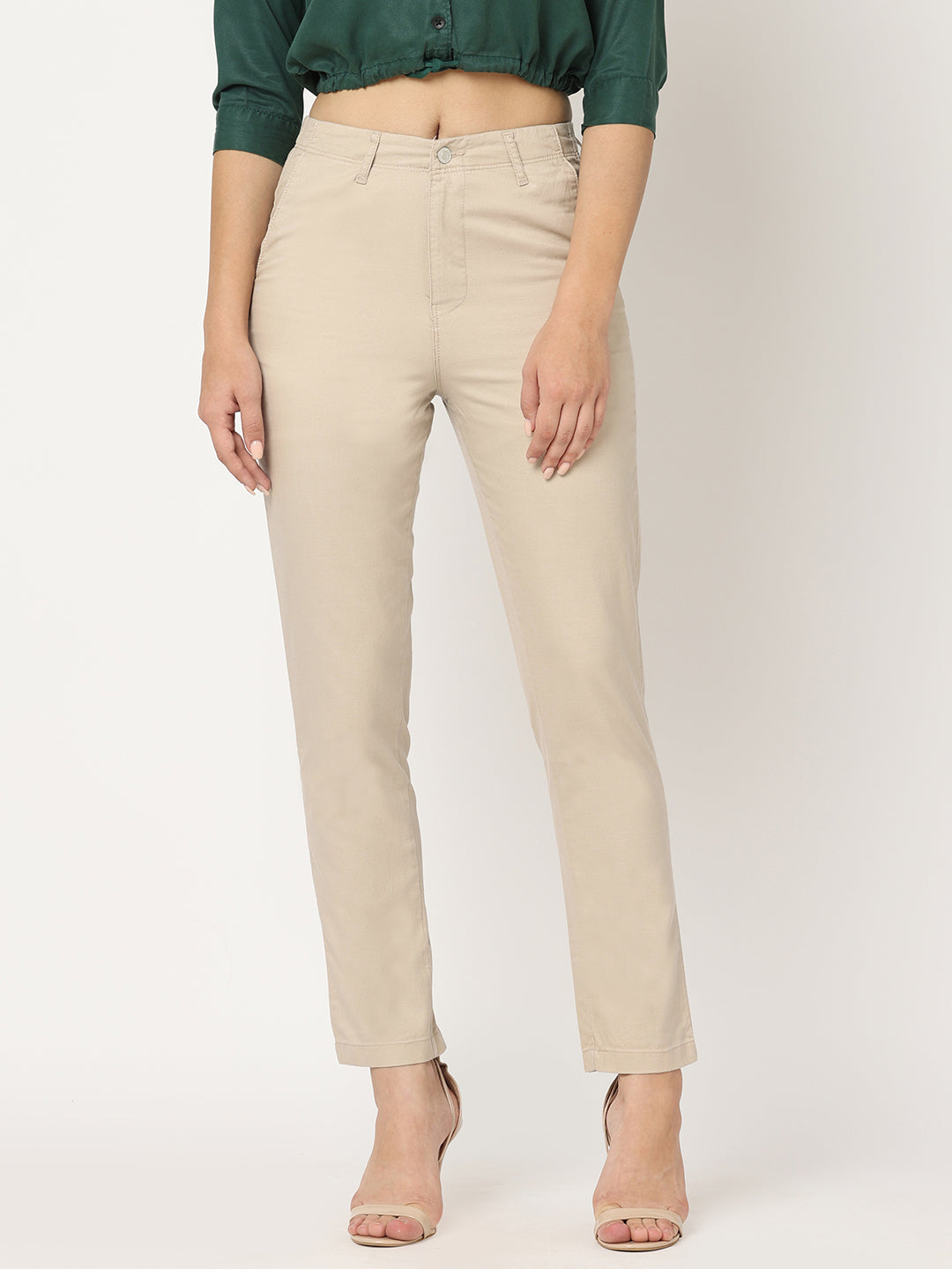 Women Oatmilk Mid-Rise Trouser