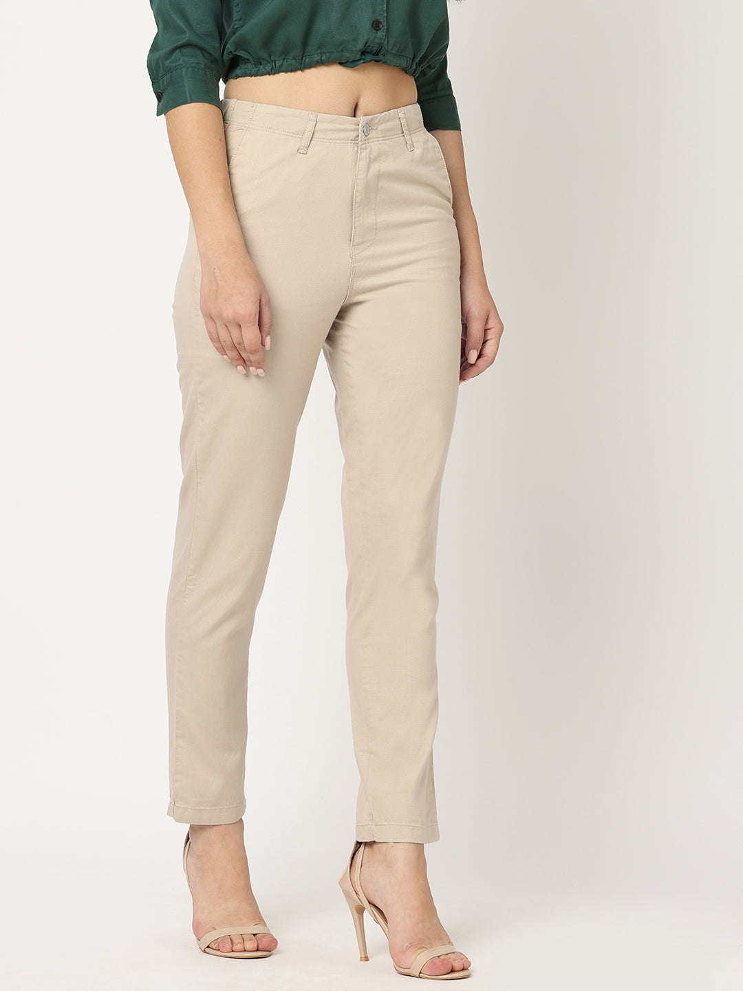 Women Oatmilk Mid-Rise Trouser