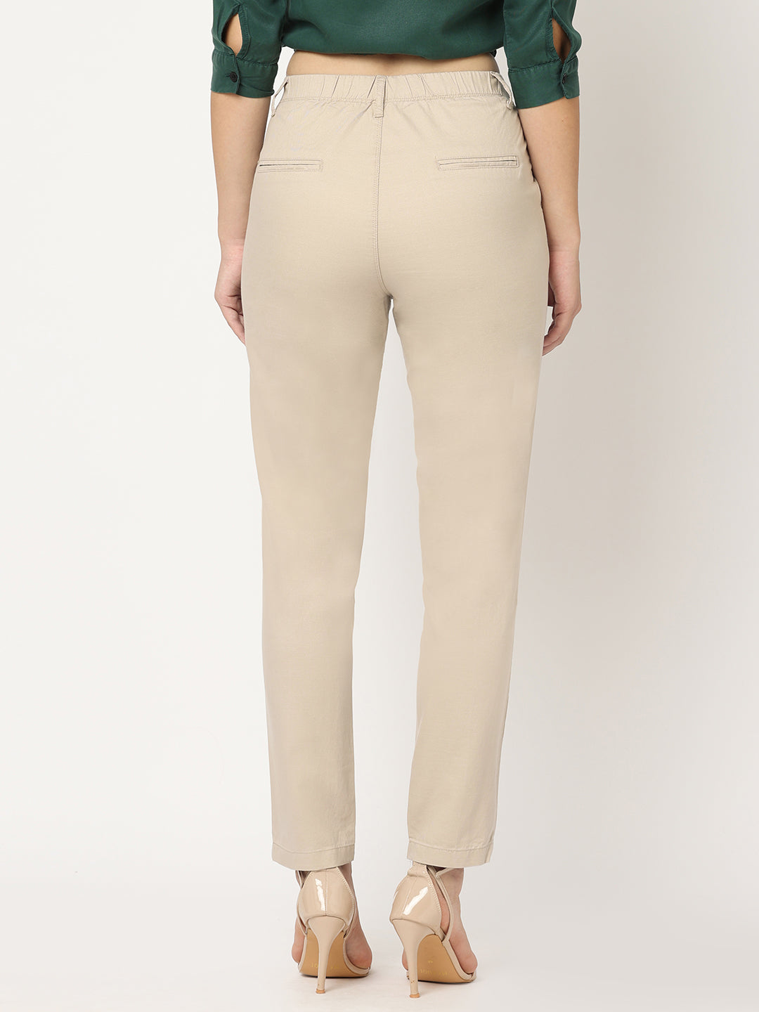 Women Oatmilk Mid-Rise Trouser