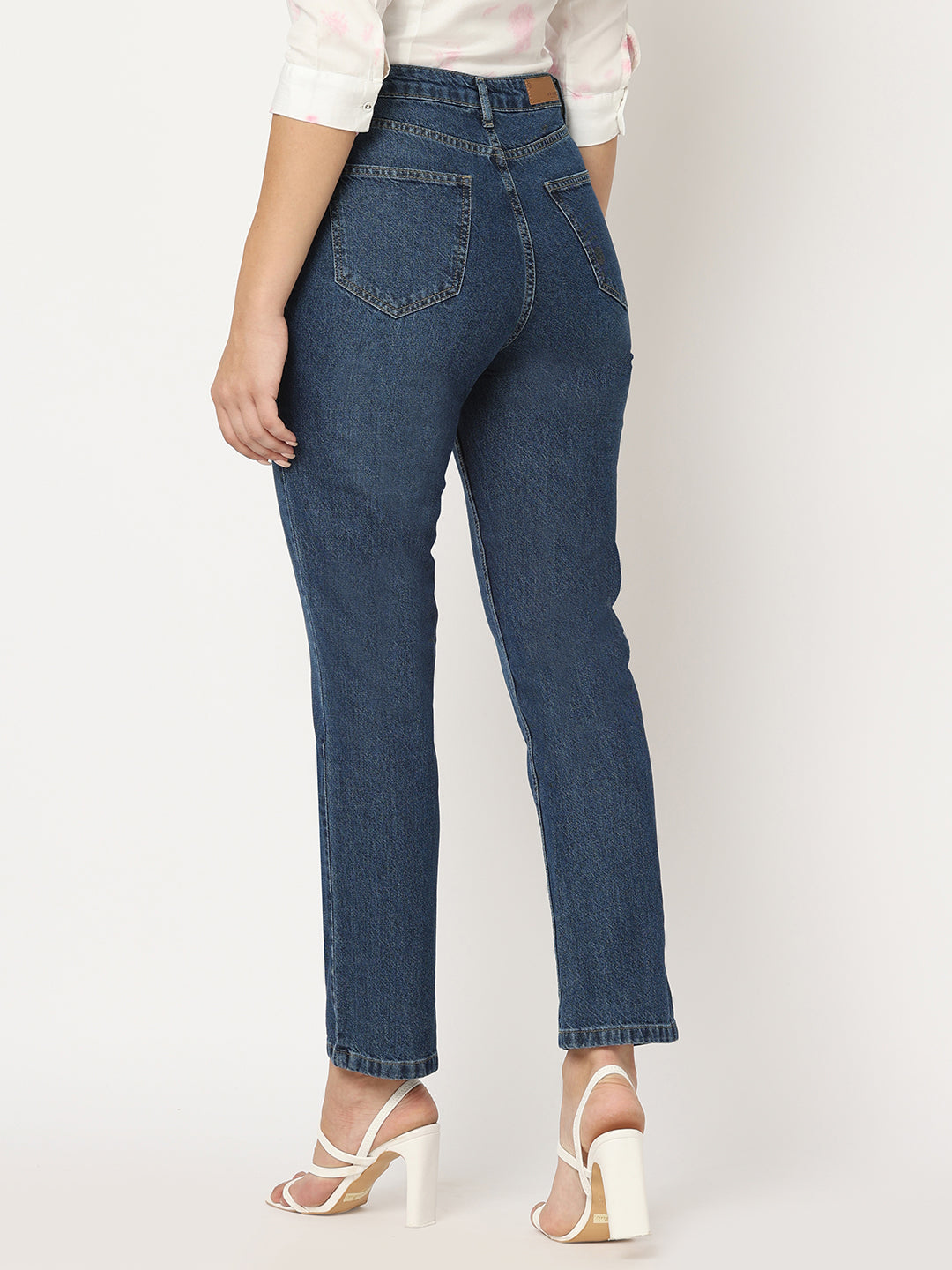 Women Blue High-Rise Relax Straight Fit Jeans