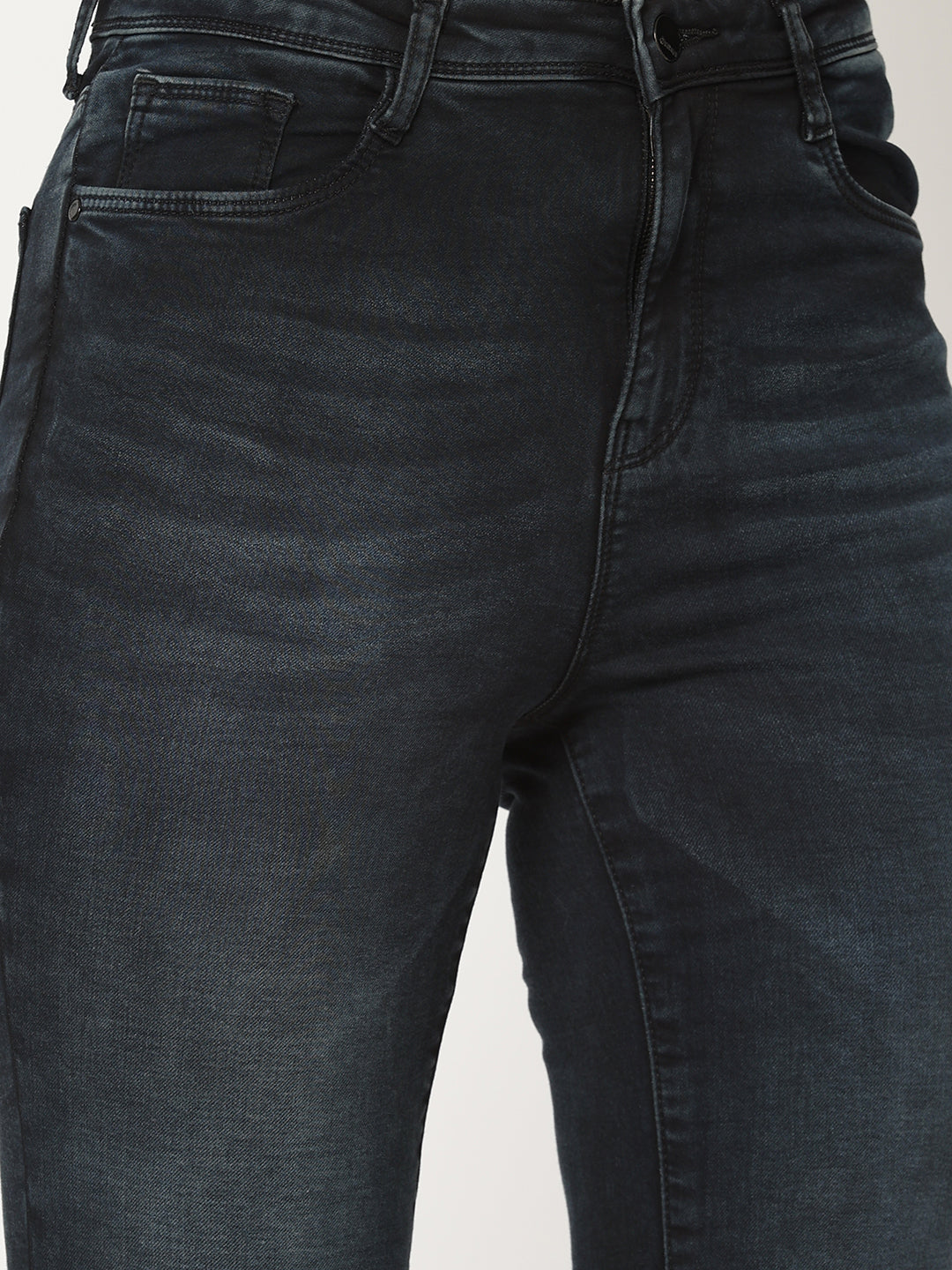 Women Carbon Black Flare Jeans
