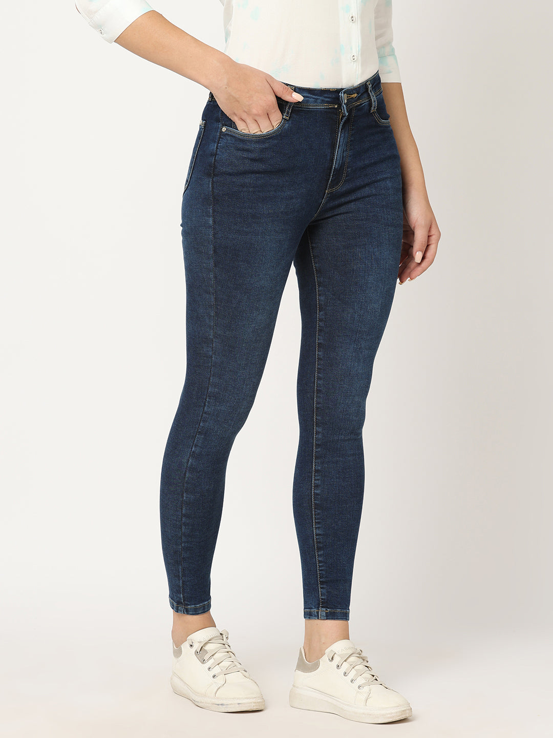 Women Blue Sky High-Rise Skinny Fit Jeans