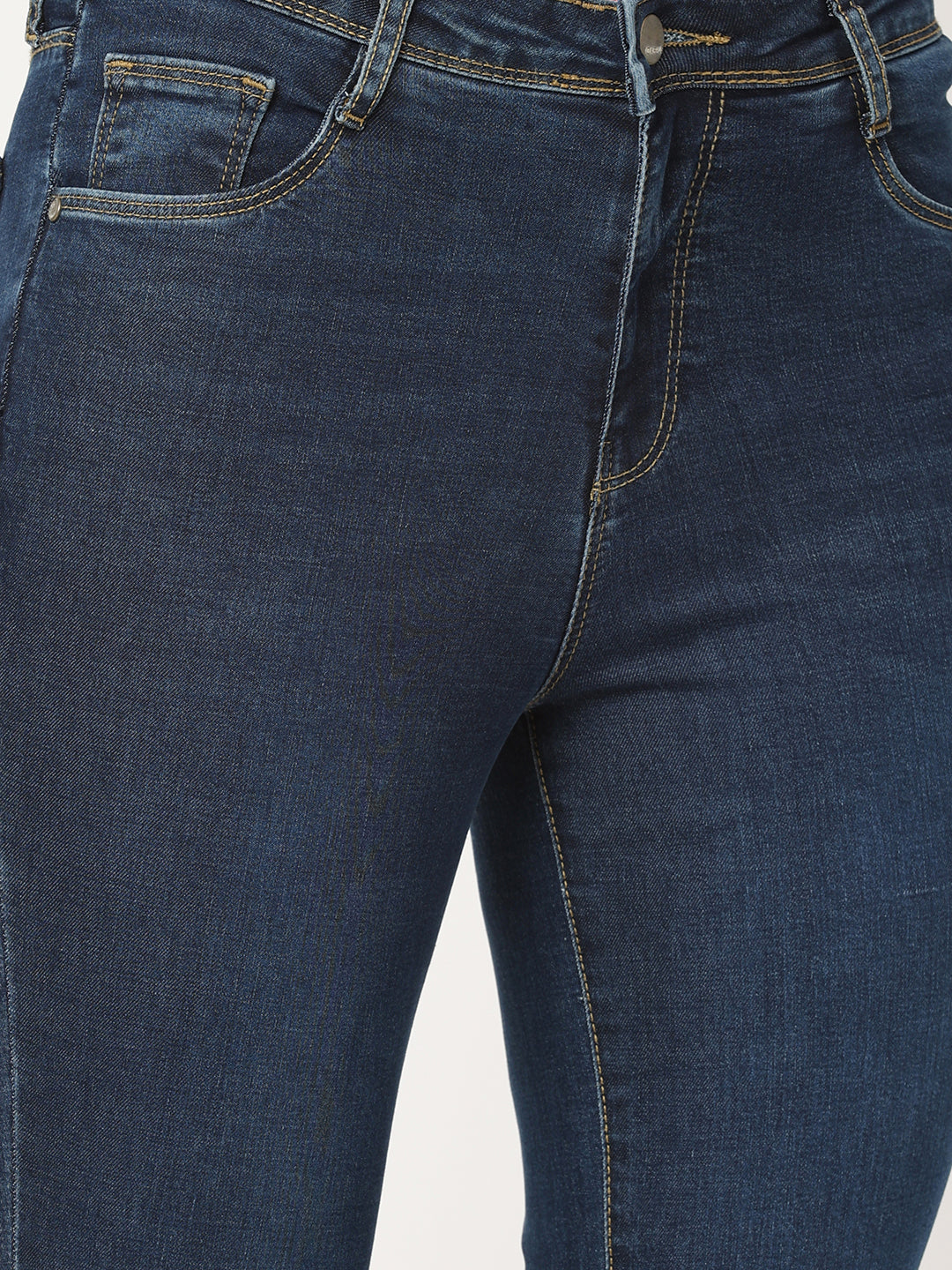 Women Blue High-Rise Flare Jeans