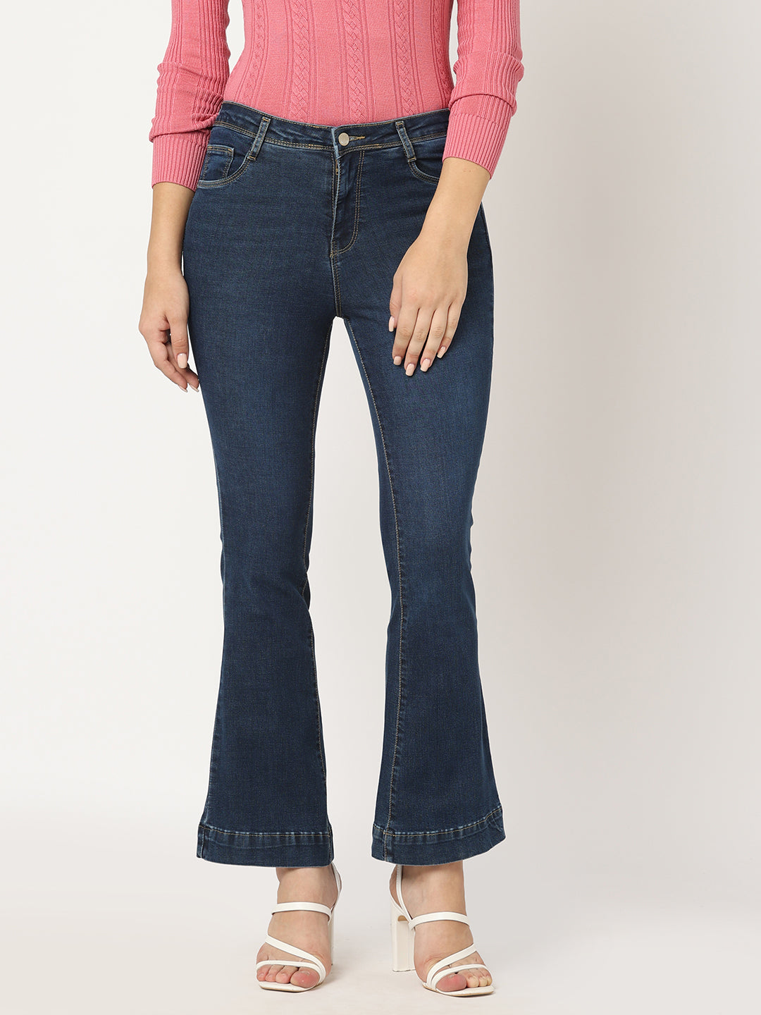 Women Blue High-Rise Flare Jeans