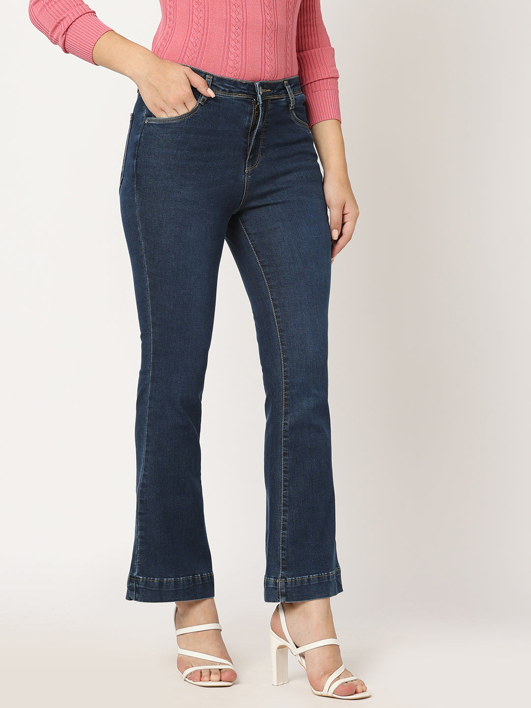Women Blue High-Rise Flare Jeans
